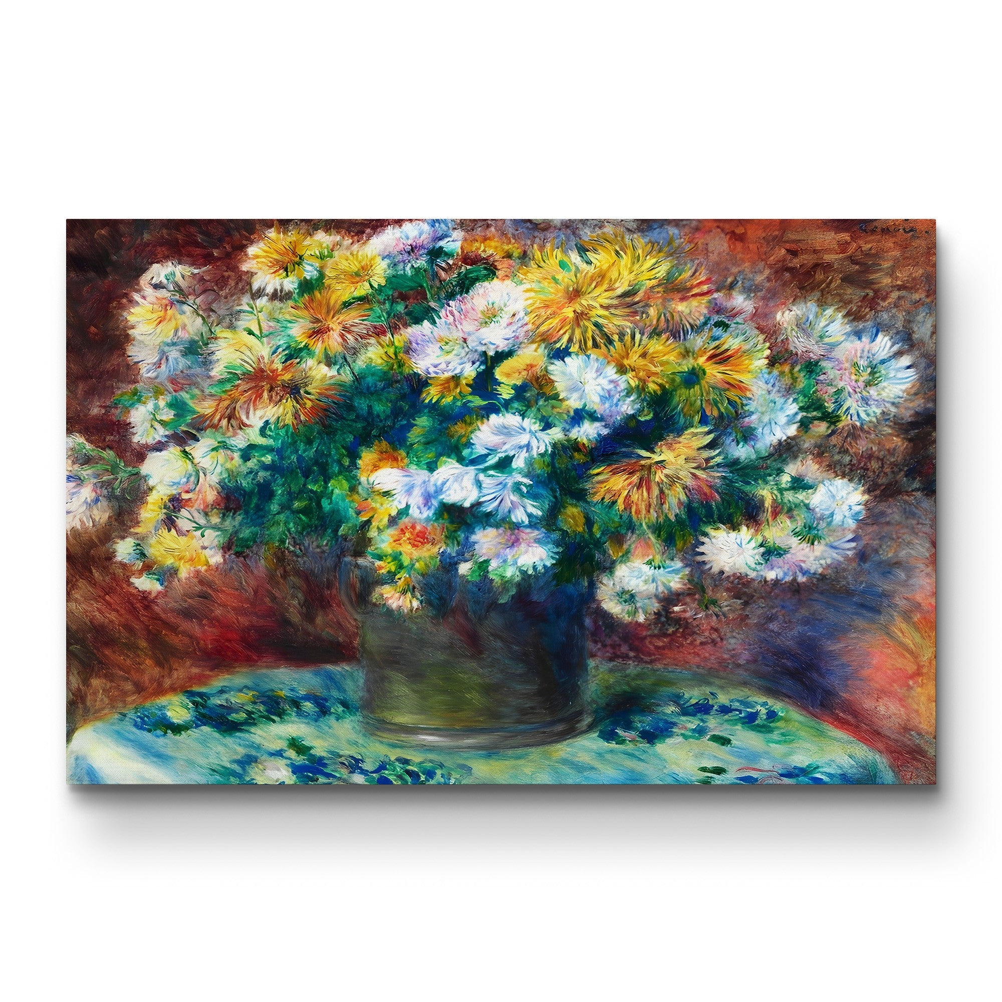 Chrysanthemums – Pierre-Auguste Renoir Wall Art | Impressionist Floral Canvas Print