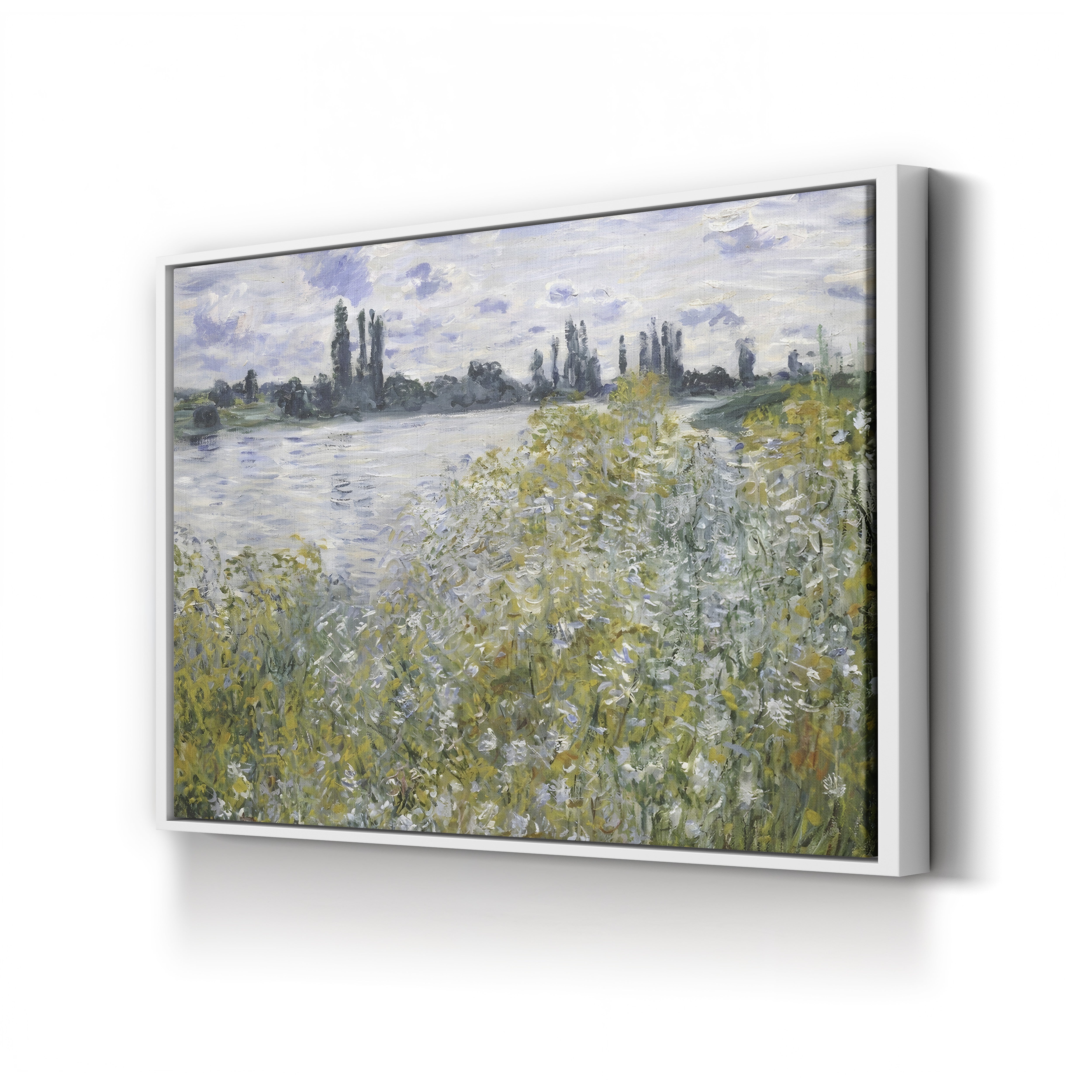 Island of Flowers near Vétheuil, 1880 – Claude Monet Wall Art | Impressionist River Landscape Canvas Print