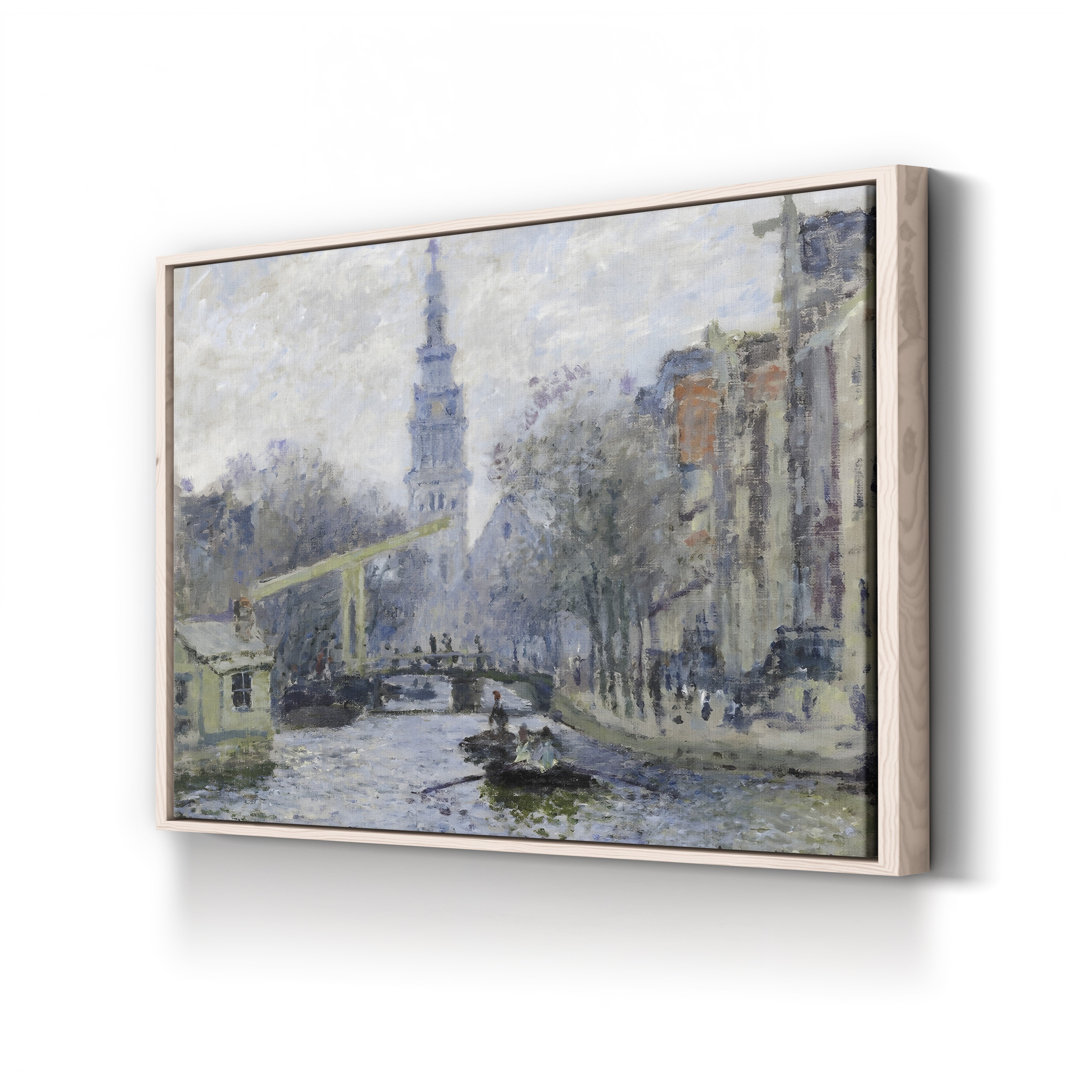 Canal à Amsterdam, 1874 – Claude Monet Wall Art | Early Impressionist Dutch Canalside Canvas Print