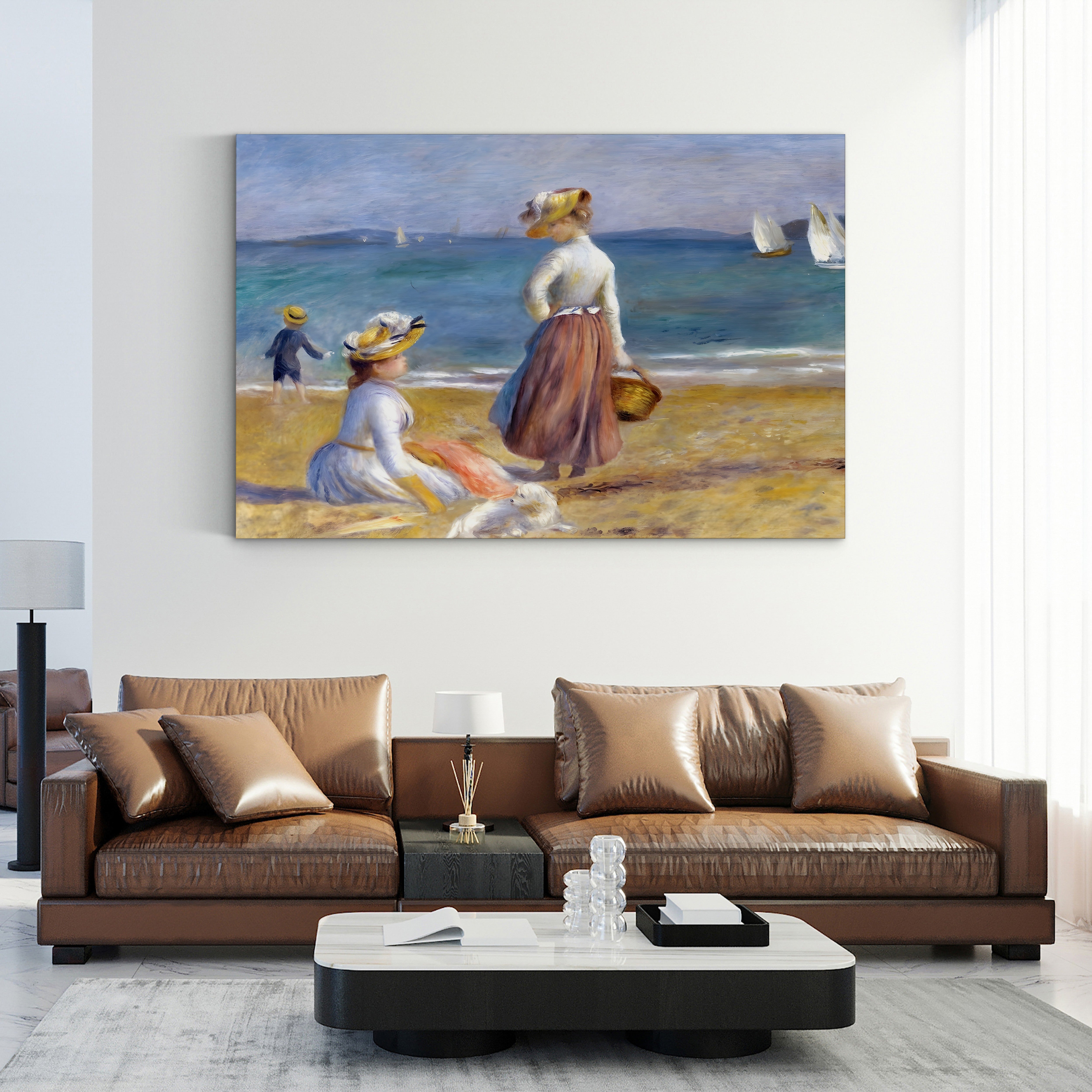 Figures on the Beach – Pierre-Auguste Renoir Wall Art | Impressionist Coastal Canvas Print