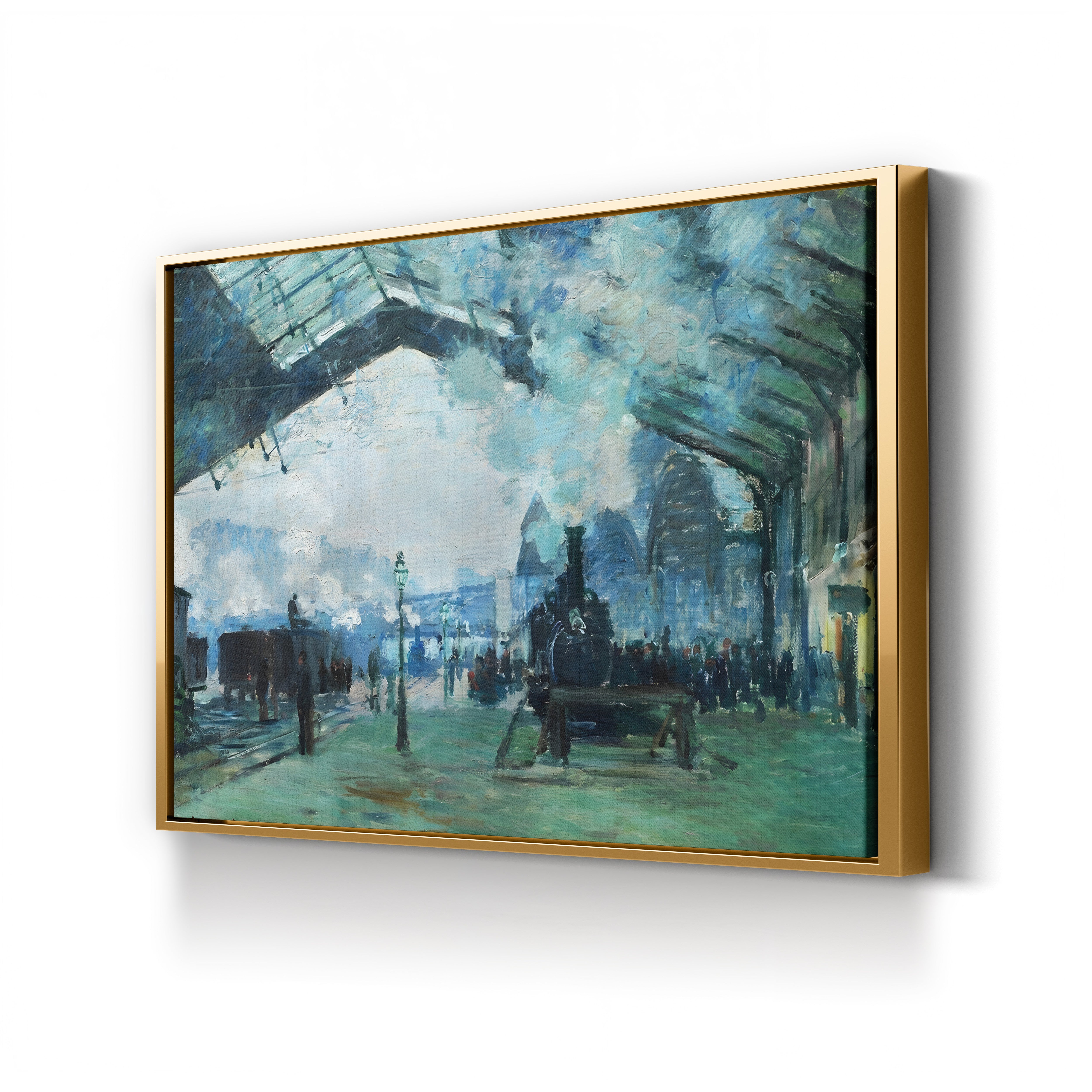 Arrival of the Normandy Train, Gare Saint-Lazare – Claude Monet Wall Art | Impressionist Railway Canvas Print