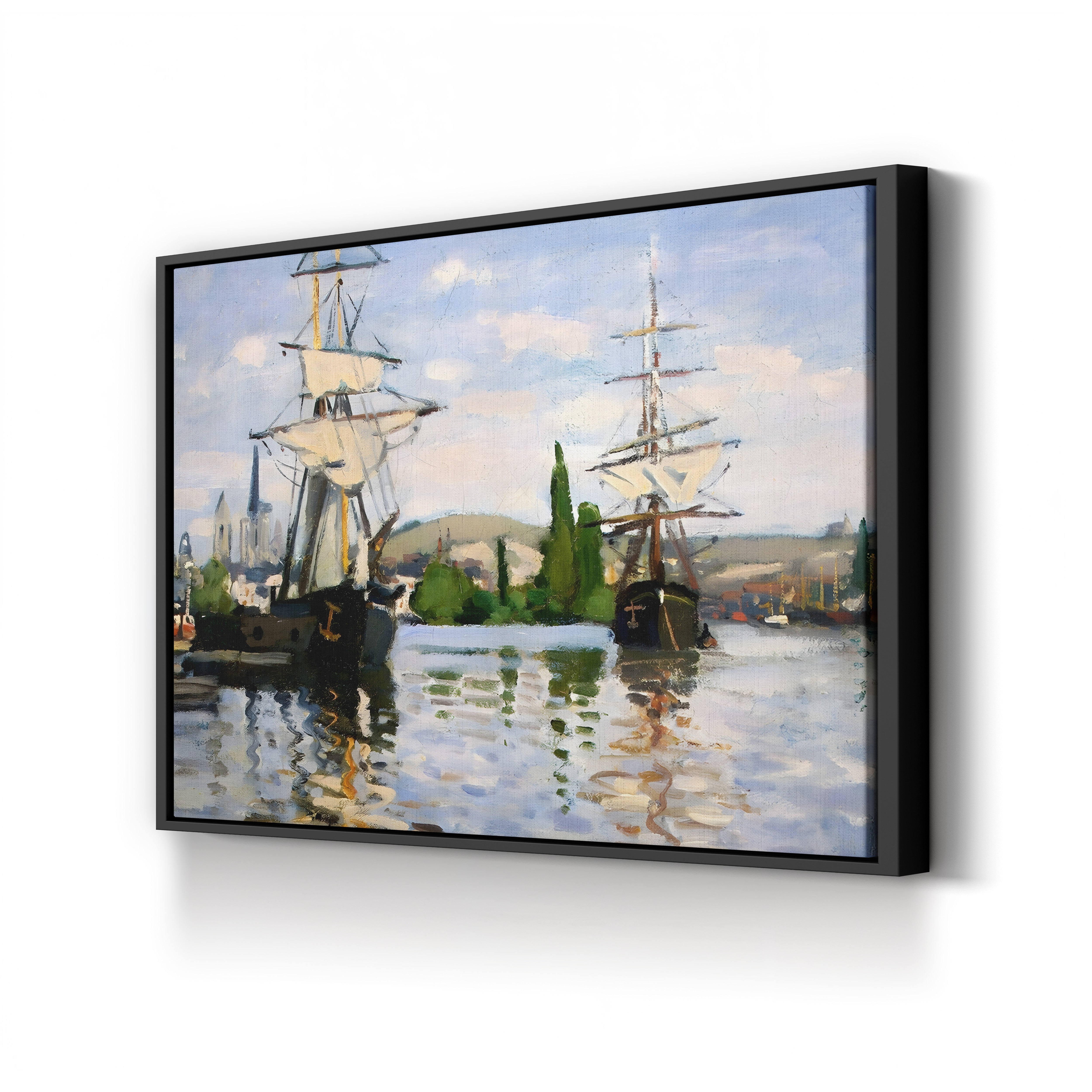 Ships Riding on the Seine at Rouen, 1872/1873 by Claude Monet