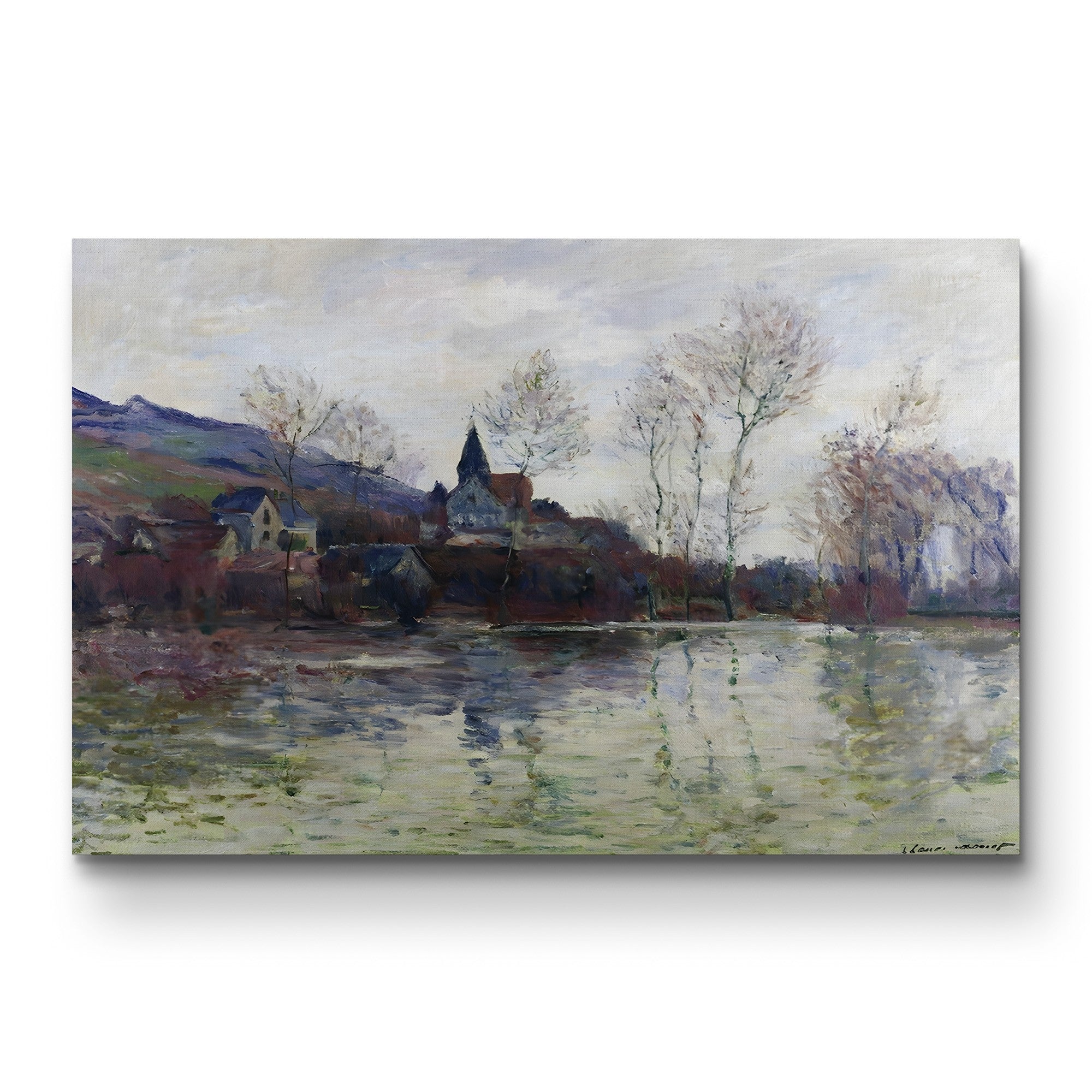 Floods at Giverny, 1886 – Claude Monet Wall Art | Impressionist River Landscape Canvas Print