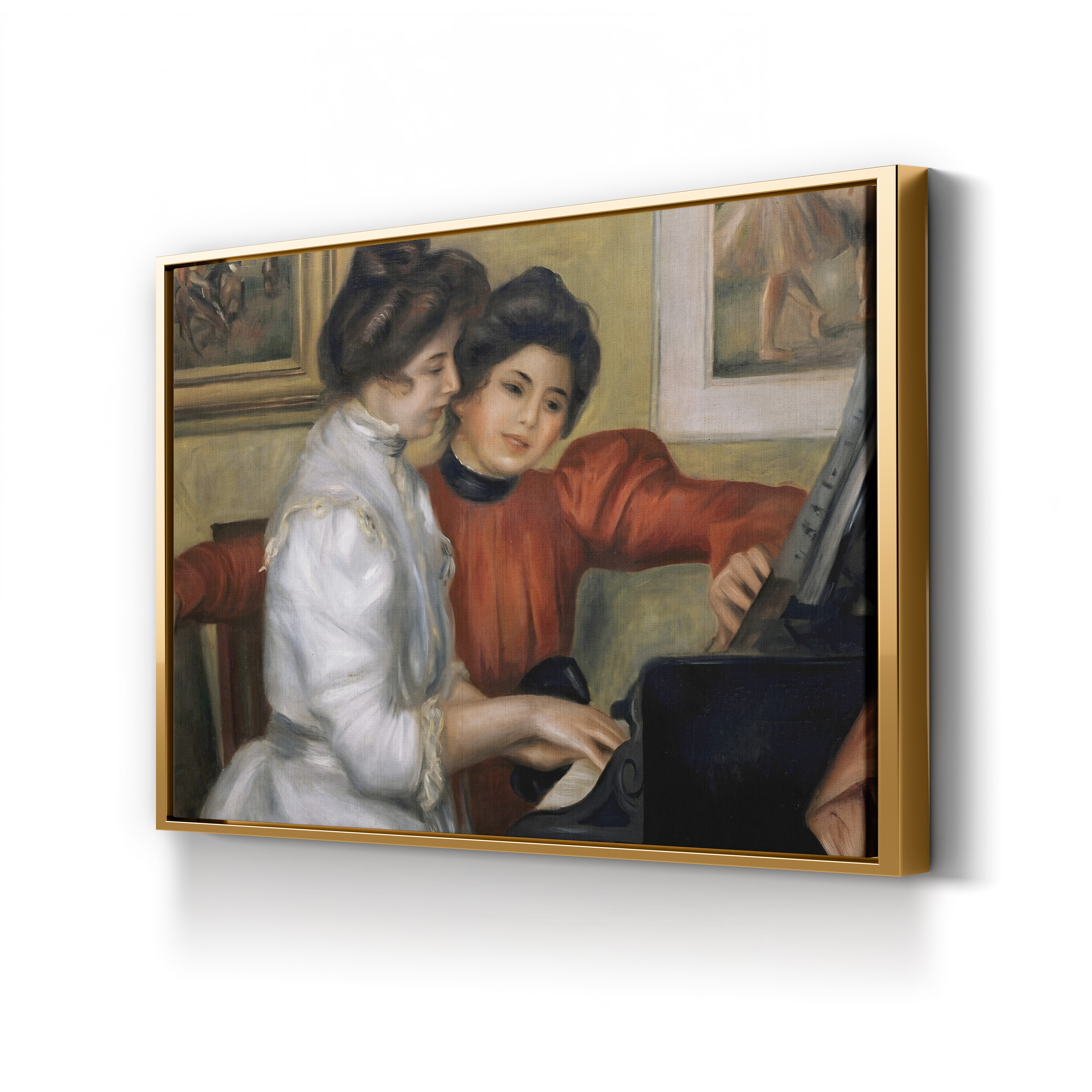 Yvonne and Christine Lerolle at the Piano, c.1897 – Pierre-Auguste Renoir Wall Art | Impressionist Interior Canvas Print