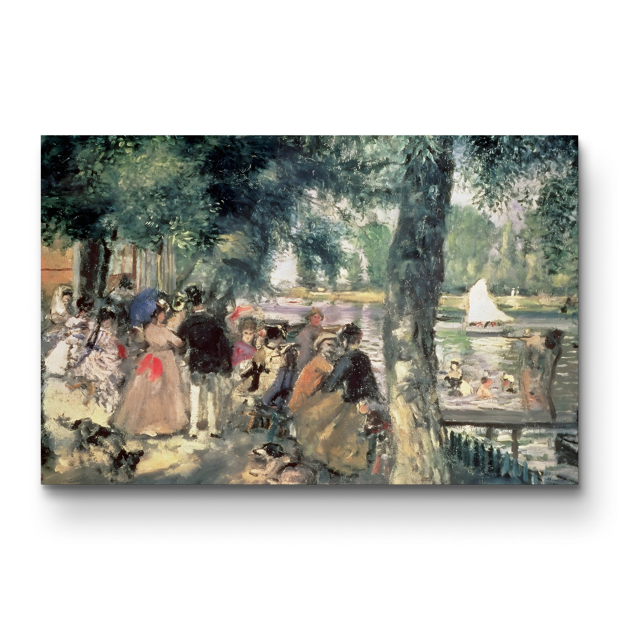 Bathing on the Seine / La Grenouillère, c. 1869 – Pierre-Auguste Renoir Wall Art | Impressionist River Canvas Print