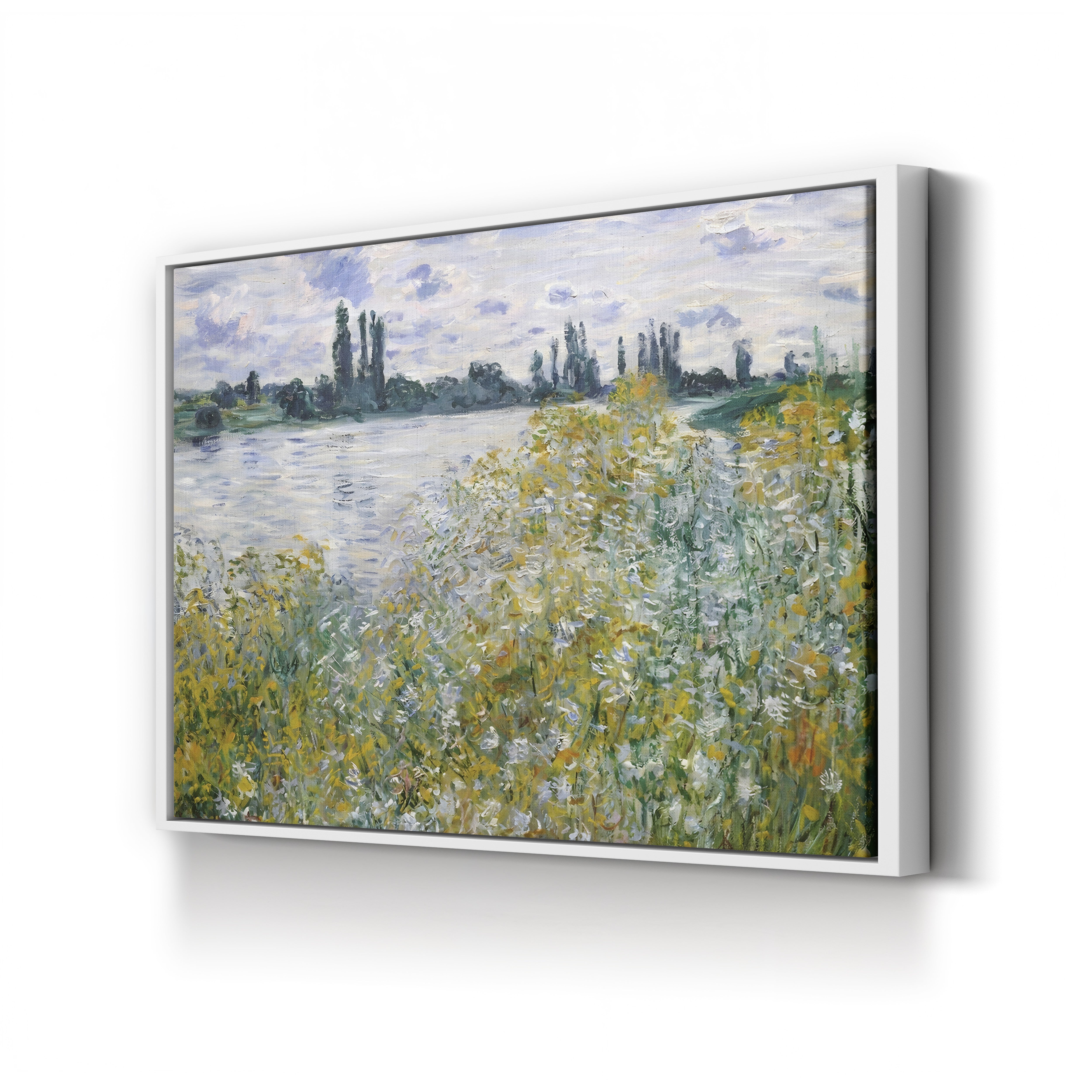 Île aux Fleurs near Vétheuil – Claude Monet Wall Art | Impressionist River Landscape Canvas Print