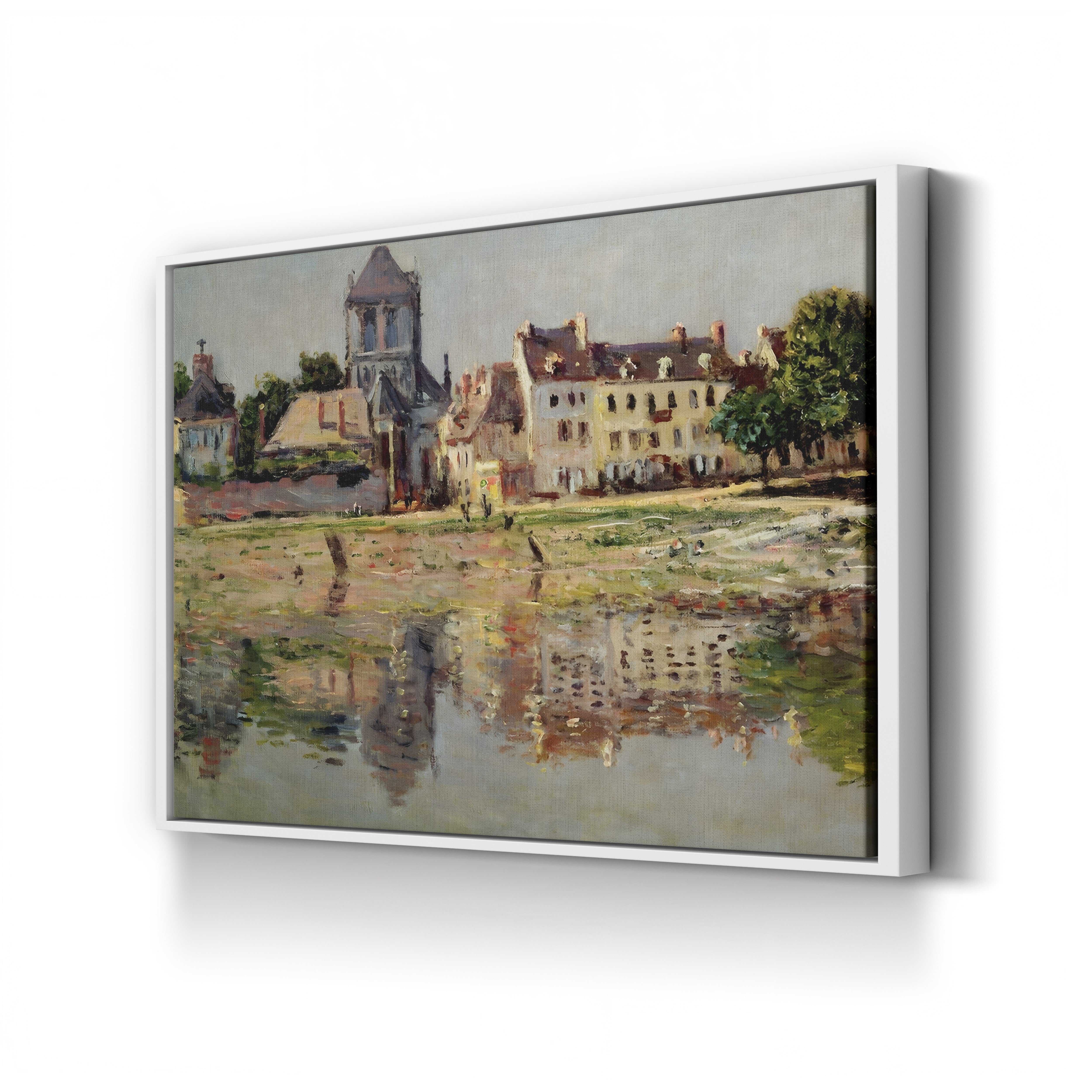 By the River at Vernon, 1883 – Claude Monet Wall Art | Impressionist Seine Landscape Canvas Print