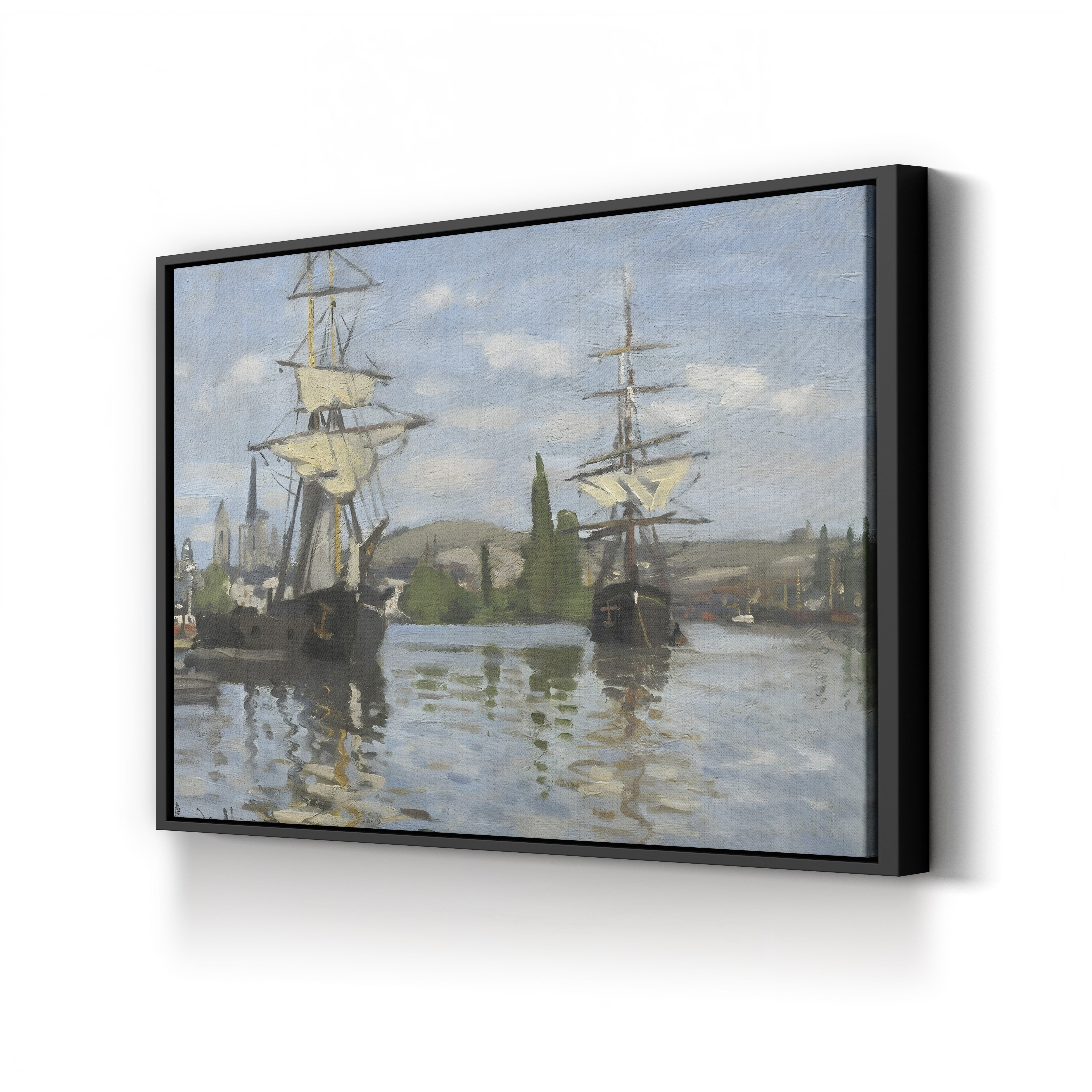 Ships Riding on the Seine at Rouen, 1872-73 by Claude Monet