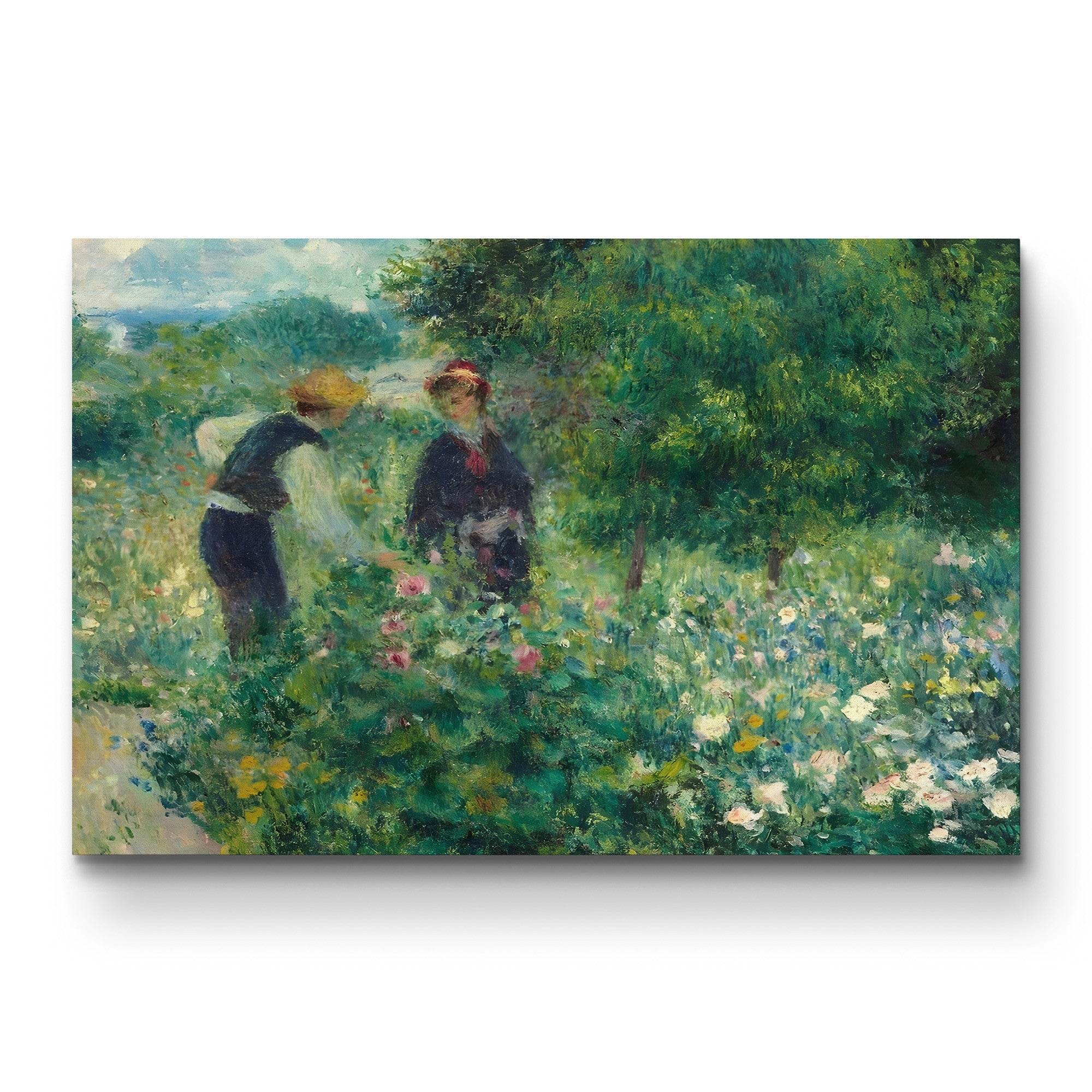 Picking Flowers, 1875 – Renoir Wall Art | Impressionist Pastoral Canvas
