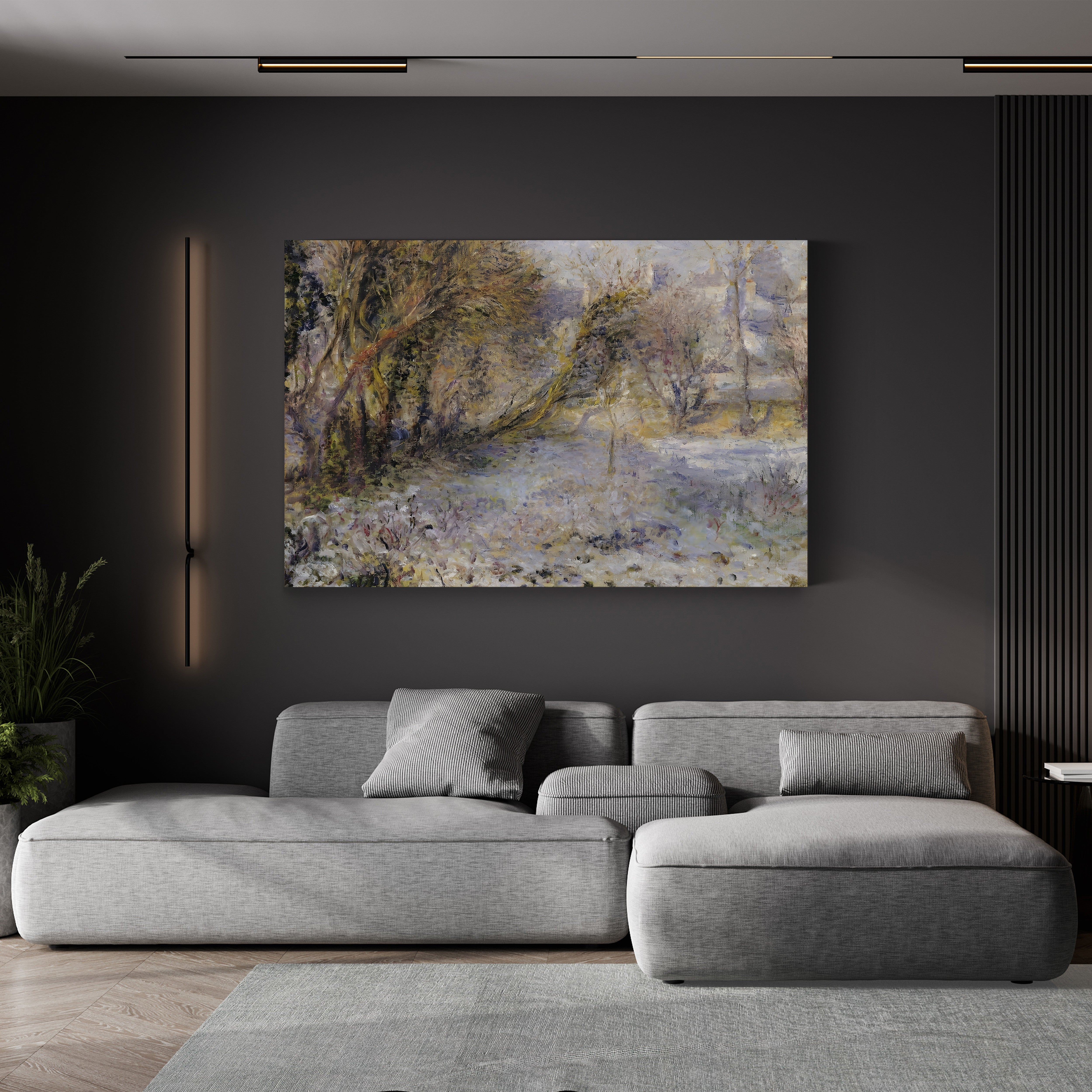 Snowy Landscape – Renoir Wall Art | Impressionist Winter Canvas Print