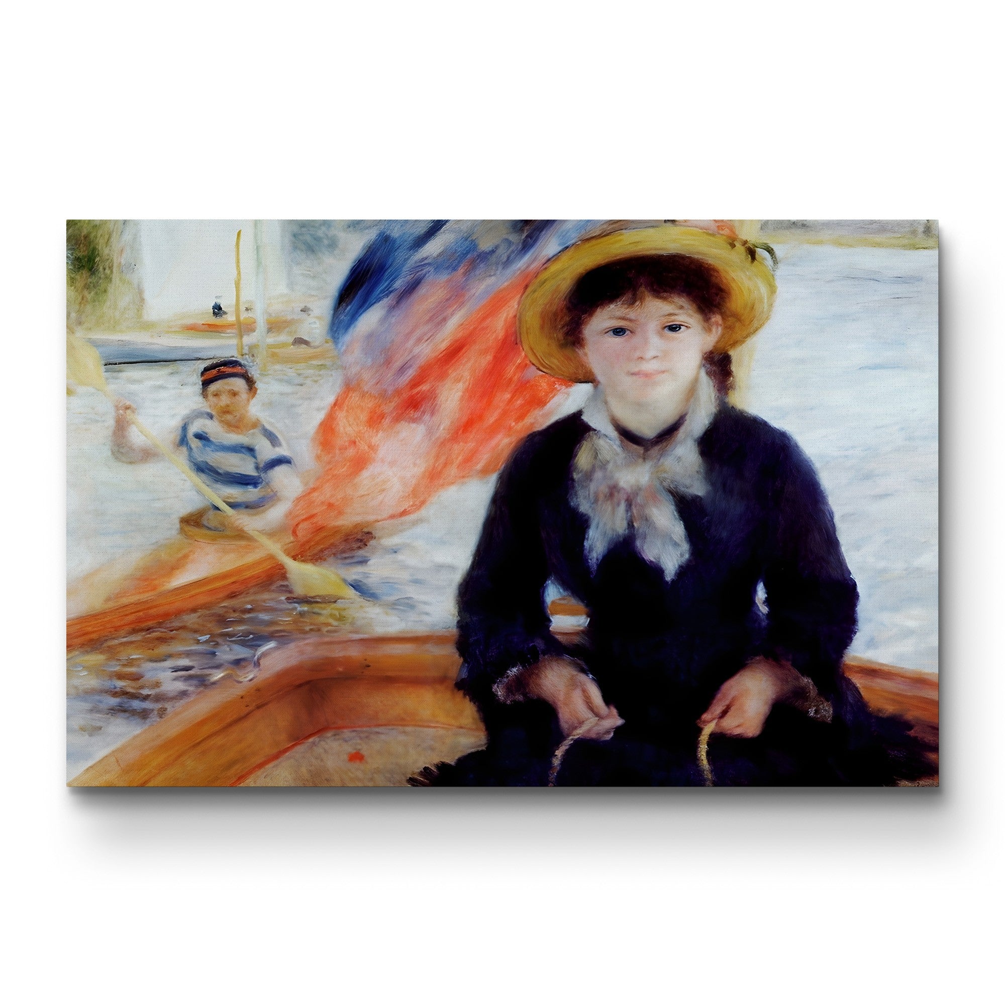 In a Dinghy – Pierre-Auguste Renoir Wall Art | Impressionist River Canvas Print