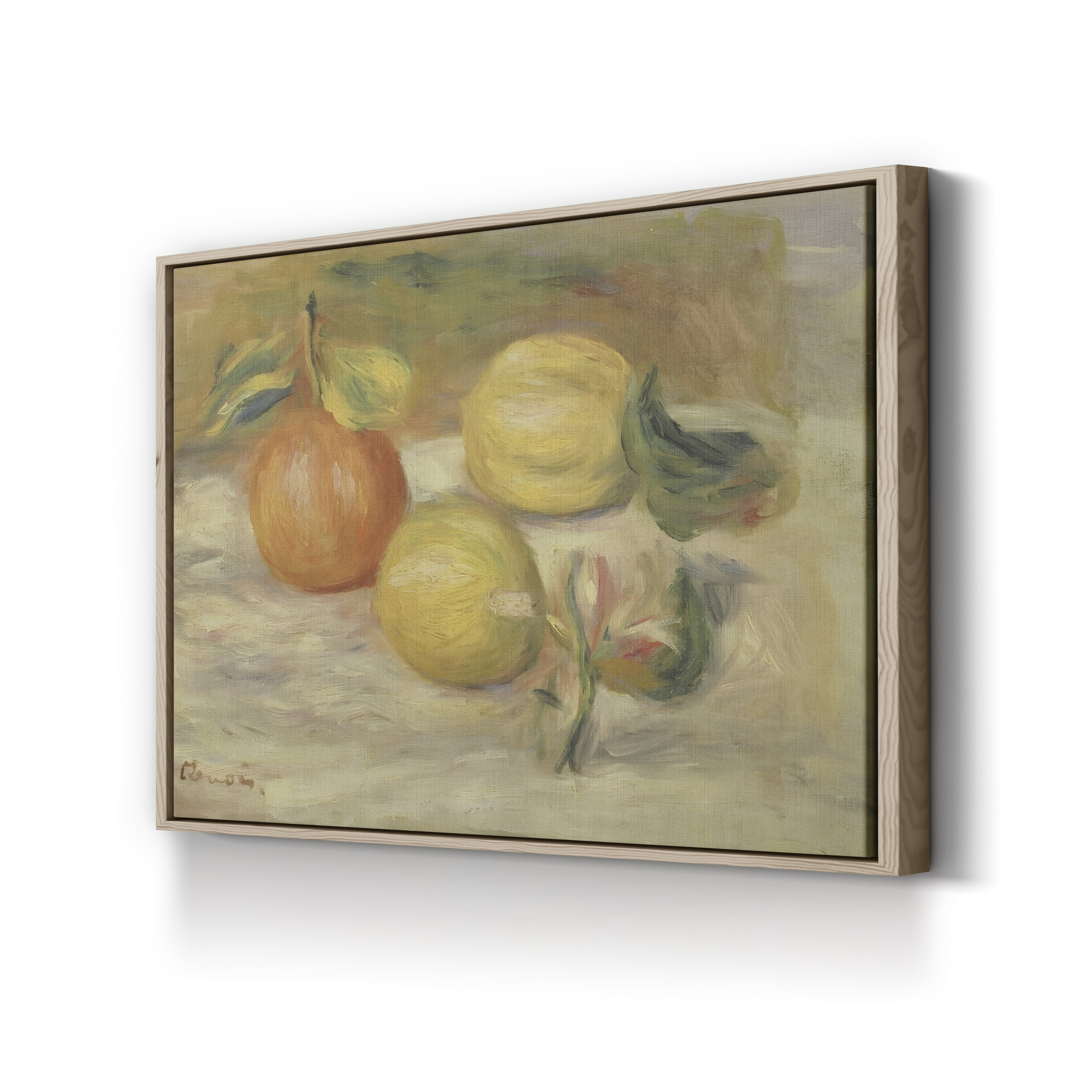 Apples and Two Lemons – Pierre-Auguste Renoir Wall Art | Impressionist Still Life Canvas Print