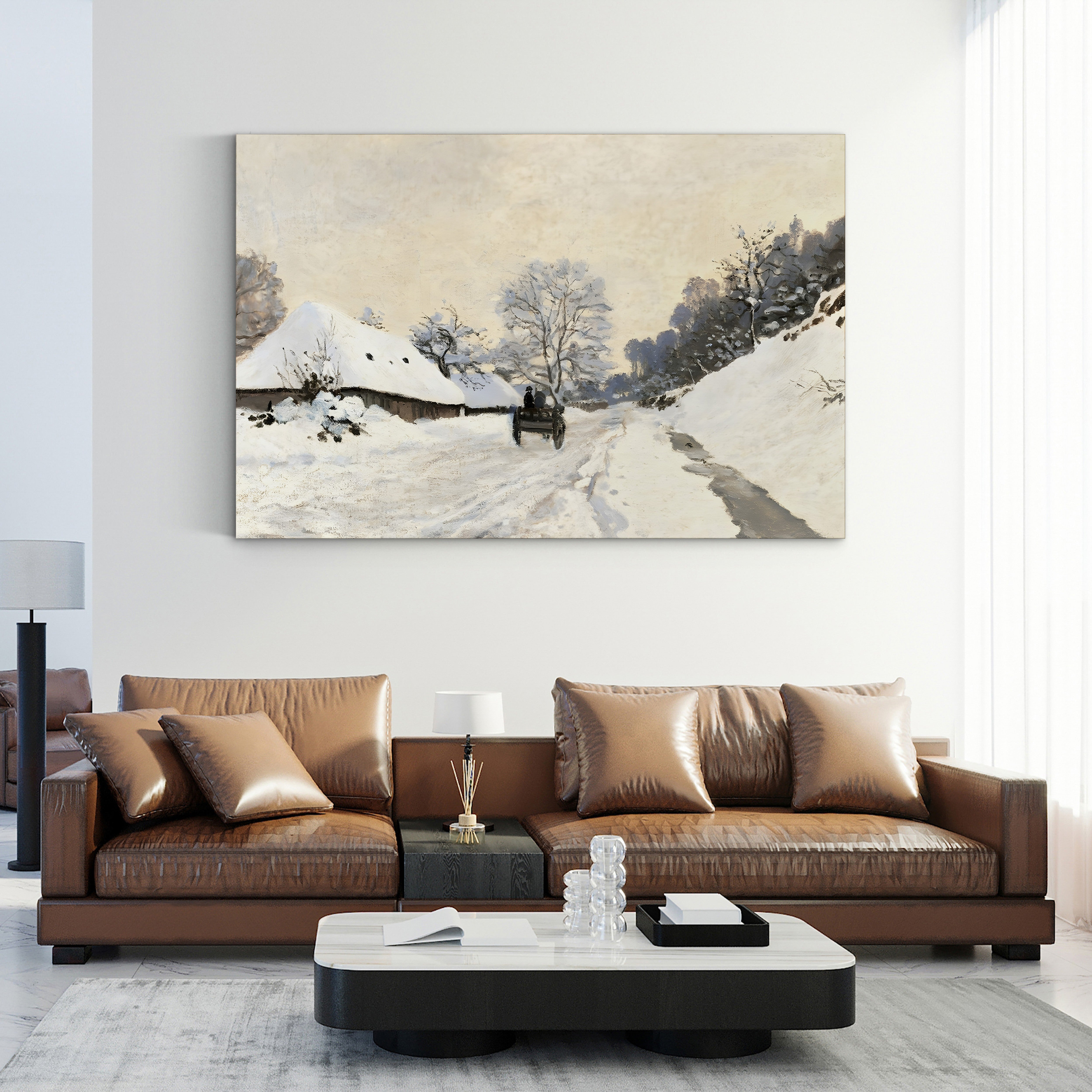 Cart Route in the Snow Near Honfleur, c. 1867 – Claude Monet Wall Art | Musée d'Orsay Early Impressionist Canvas Print