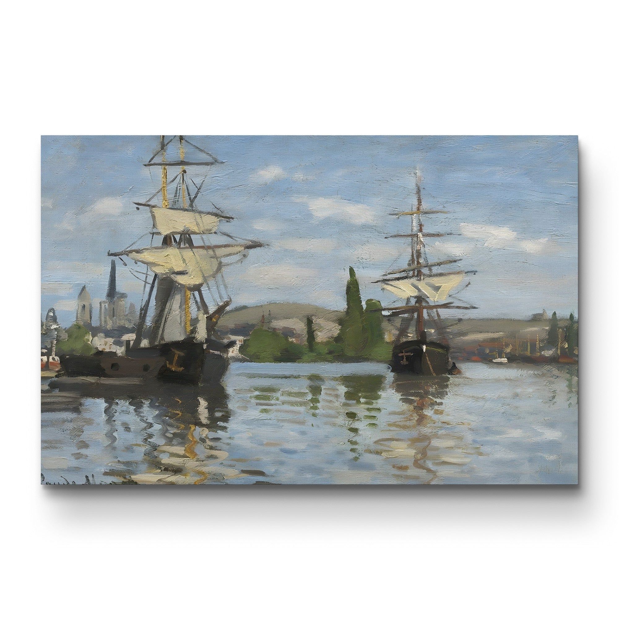 Ships Riding on the Seine at Rouen, 1872-73 by Claude Monet