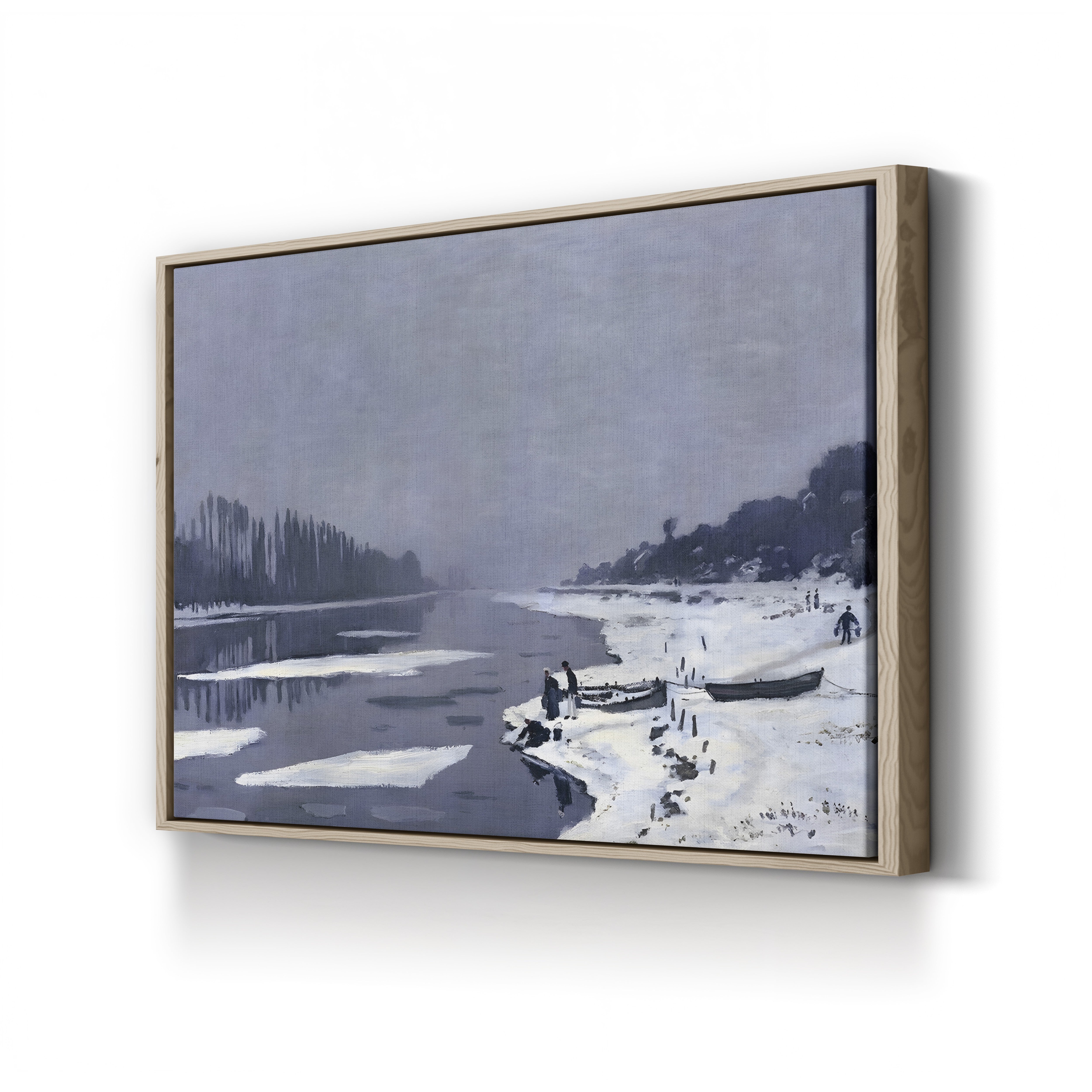 Ice Floes on the Seine at Bougival, c. 1867–68 – Claude Monet Wall Art | Early Impressionist Winter Canvas Print