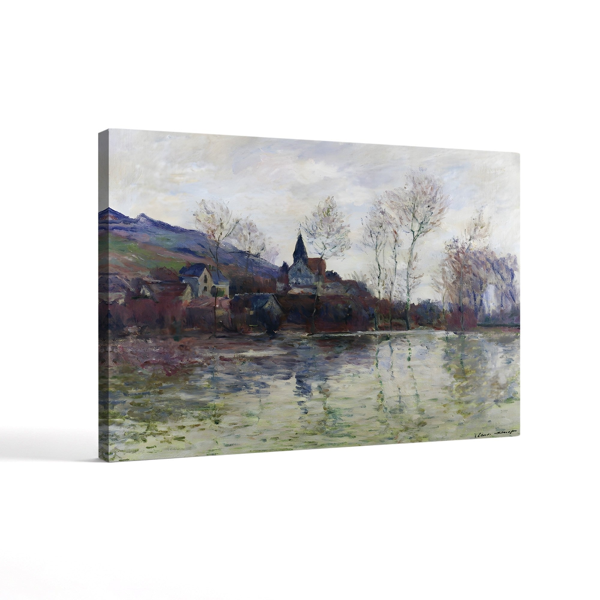 Floods at Giverny, 1886 – Claude Monet Wall Art | Impressionist River Landscape Canvas Print