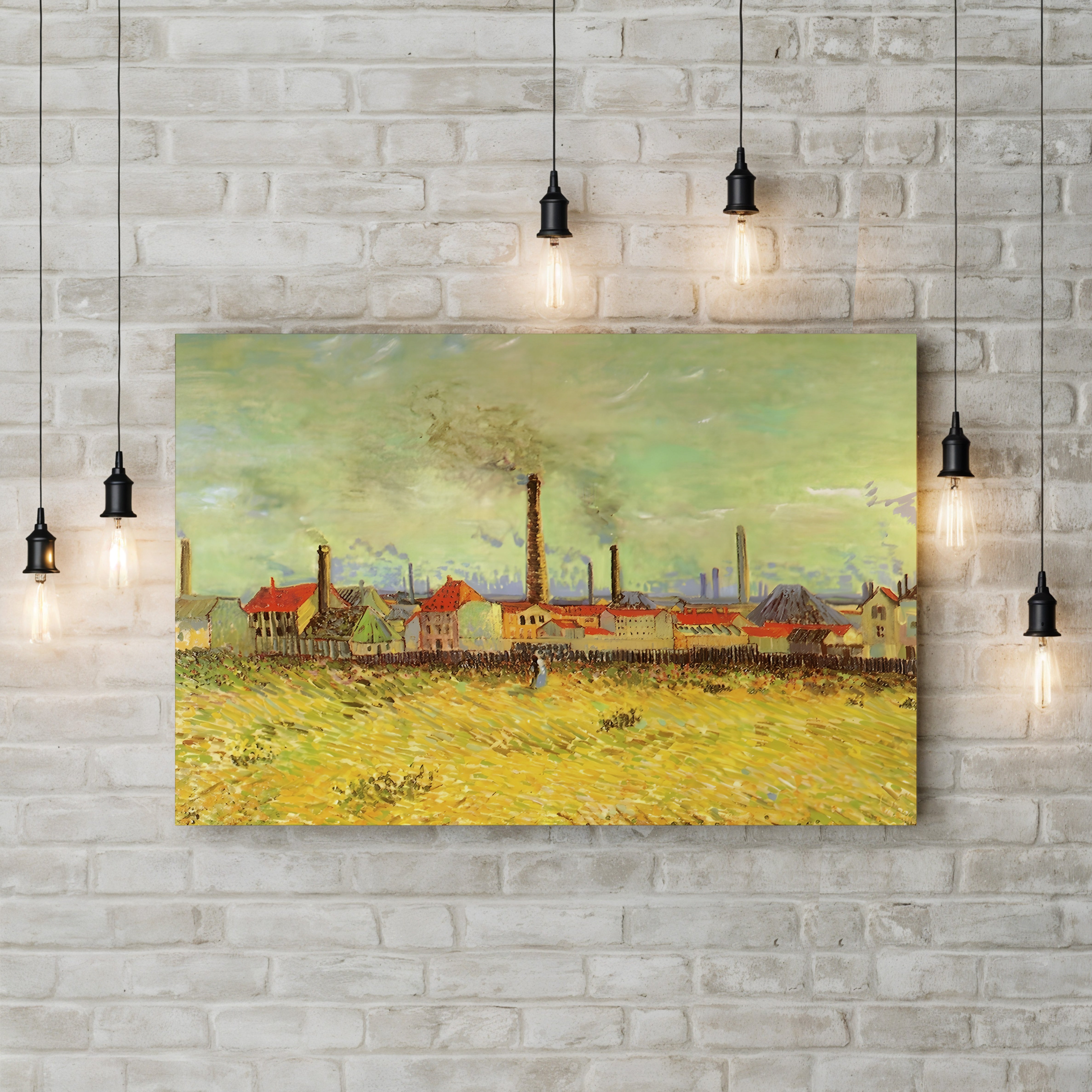 Factories at Asnières – Vincent van Gogh Wall Art | Post-Impressionist Industrial Canvas Print