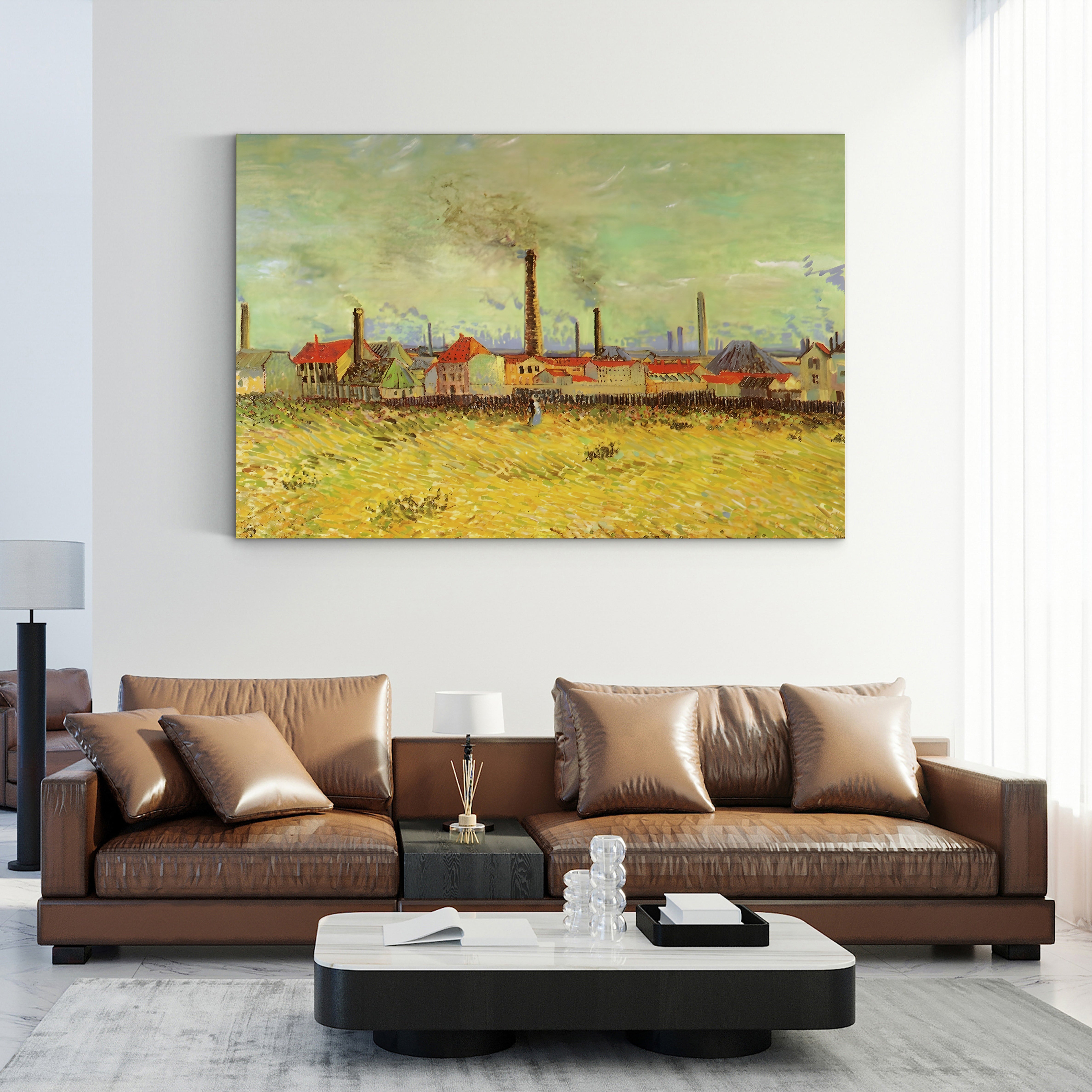Factories at Asnières – Vincent van Gogh Wall Art | Post-Impressionist Industrial Canvas Print