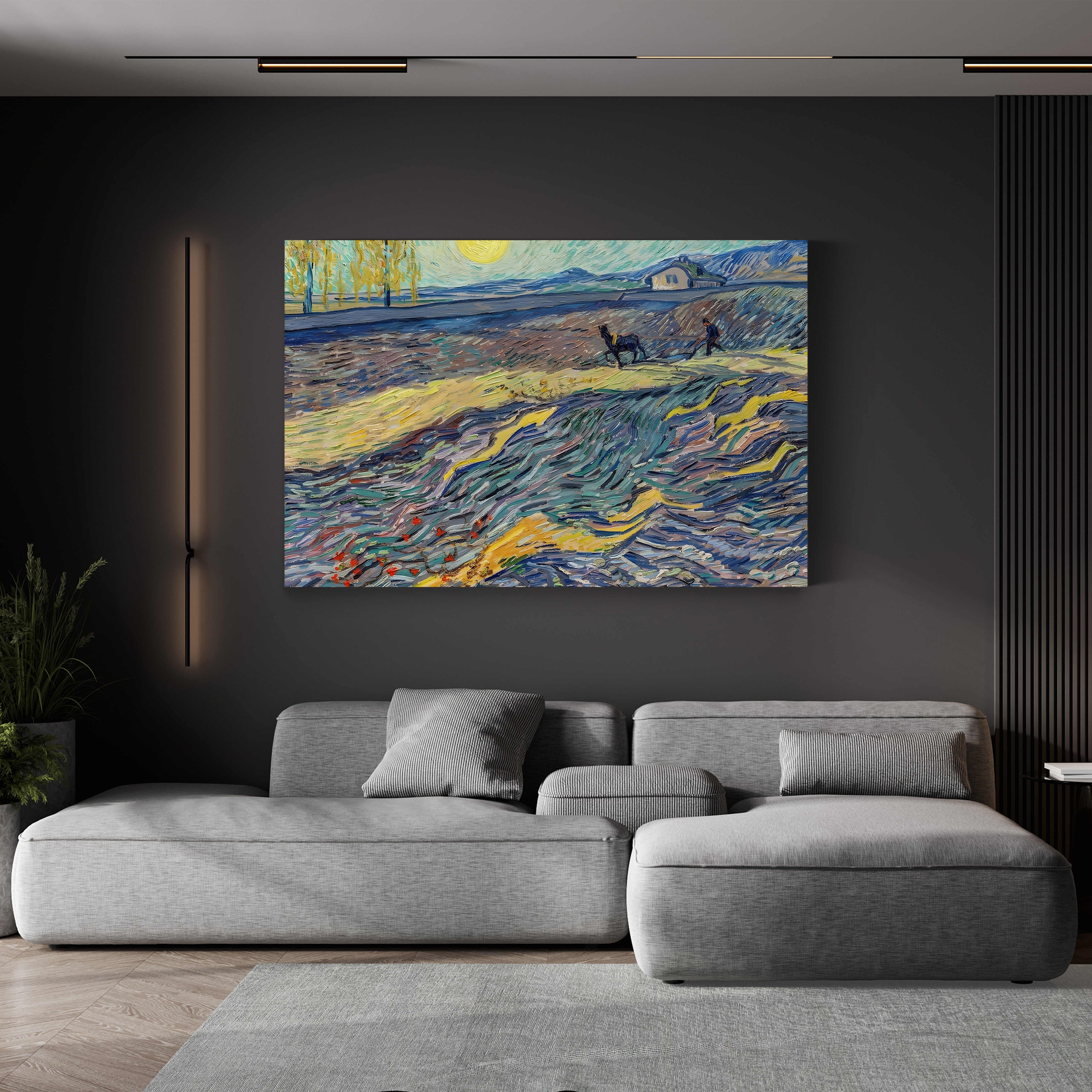 Farmer in a Field – Vincent van Gogh Wall Art | Post-Impressionist Landscape Canvas Print