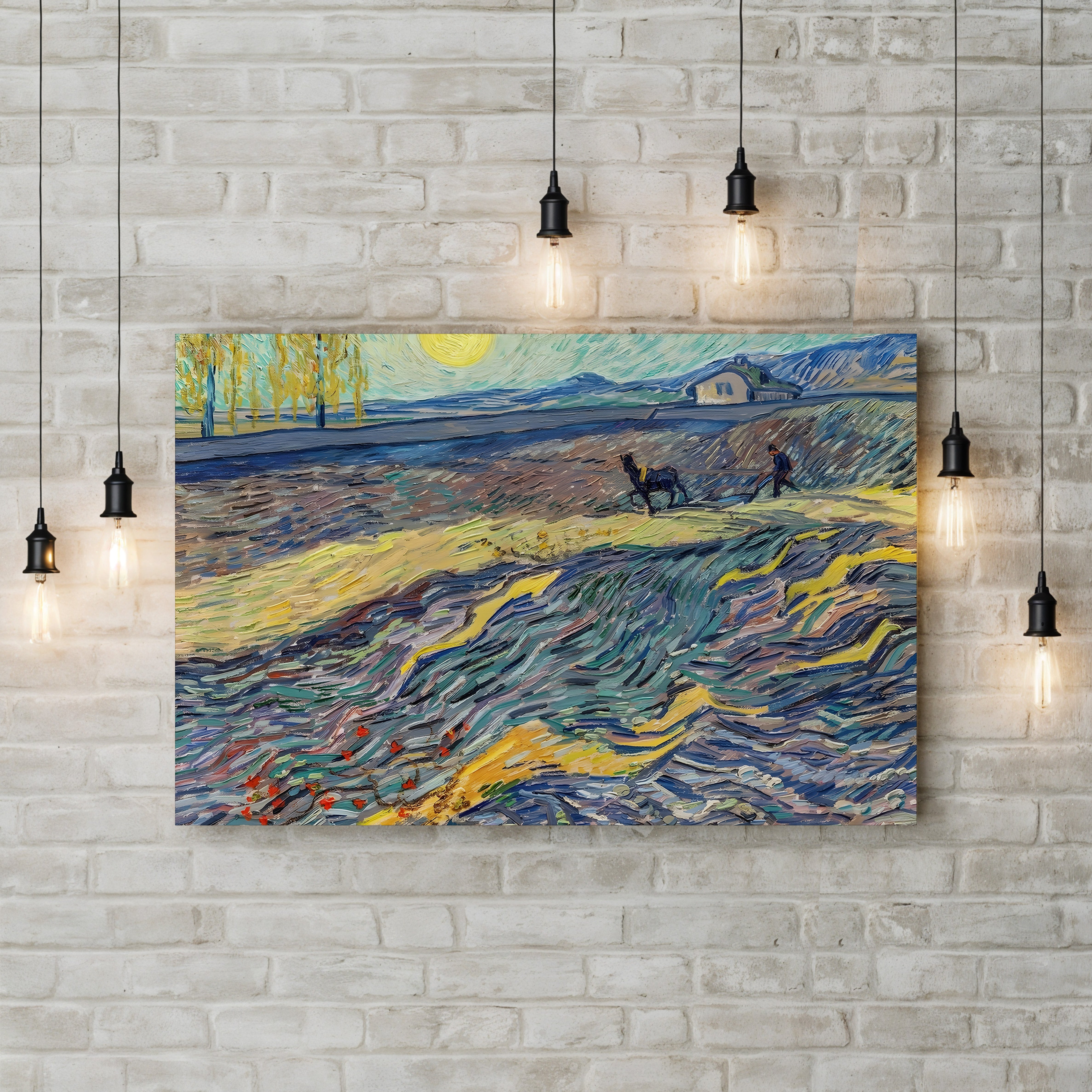 Farmer in a Field – Vincent van Gogh Wall Art | Post-Impressionist Landscape Canvas Print
