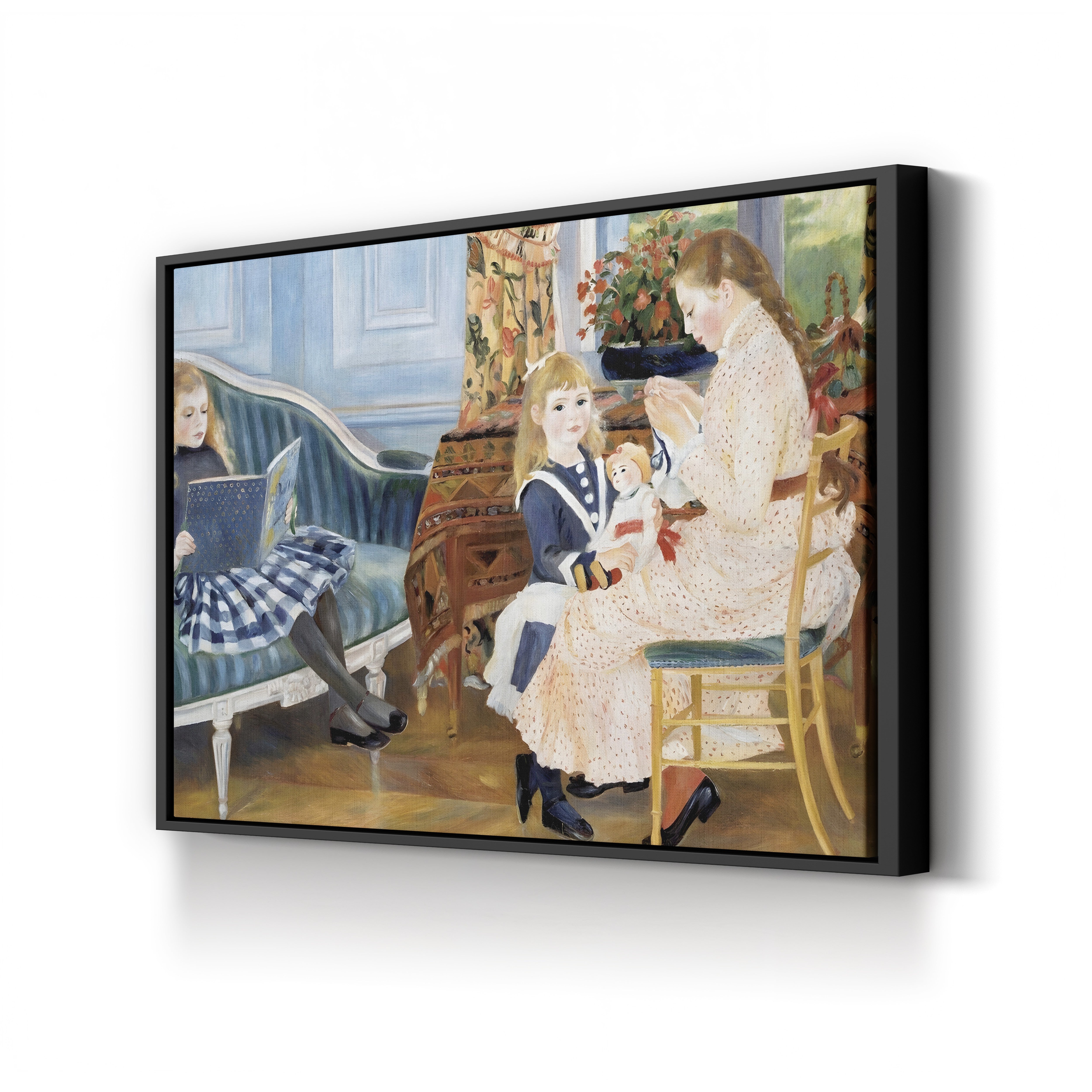 Children's Afternoon at Wargemont (Study) – Pierre-Auguste Renoir Wall Art | Impressionist Figure Canvas Print