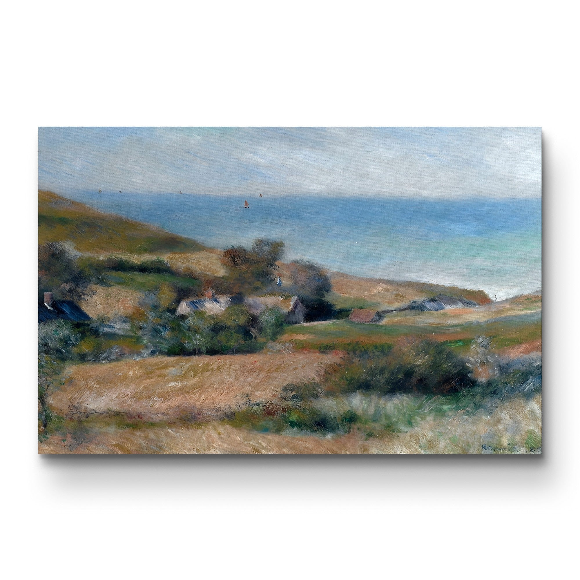 View of the Seacoast near Wargemont in Normandy – Pierre-Auguste Renoir Wall Art | Impressionist Seascape Canvas Print
