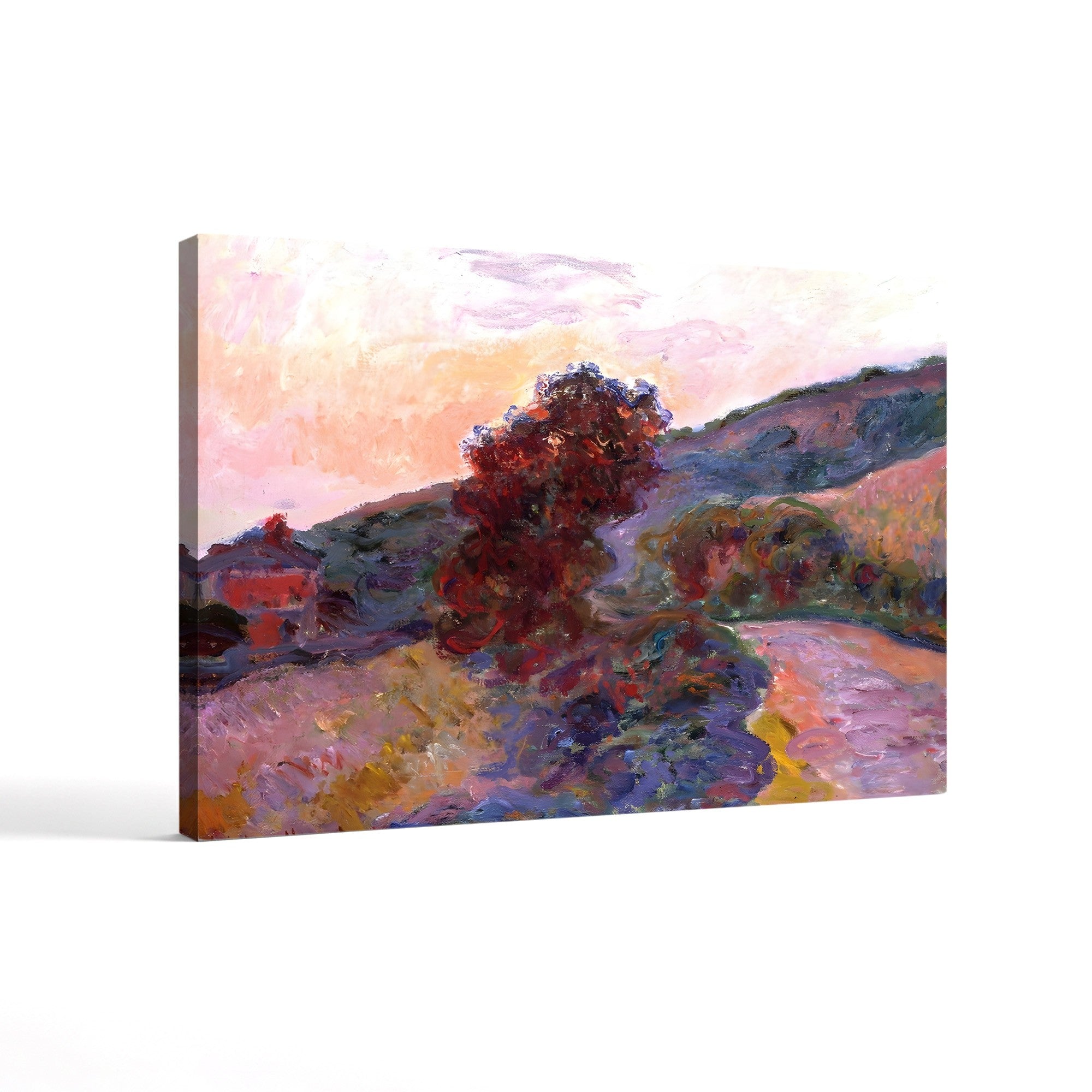 Coucher de Soleil à Giverny, 1886 – Claude Monet Wall Art | Impressionist Sunset Landscape Canvas Print