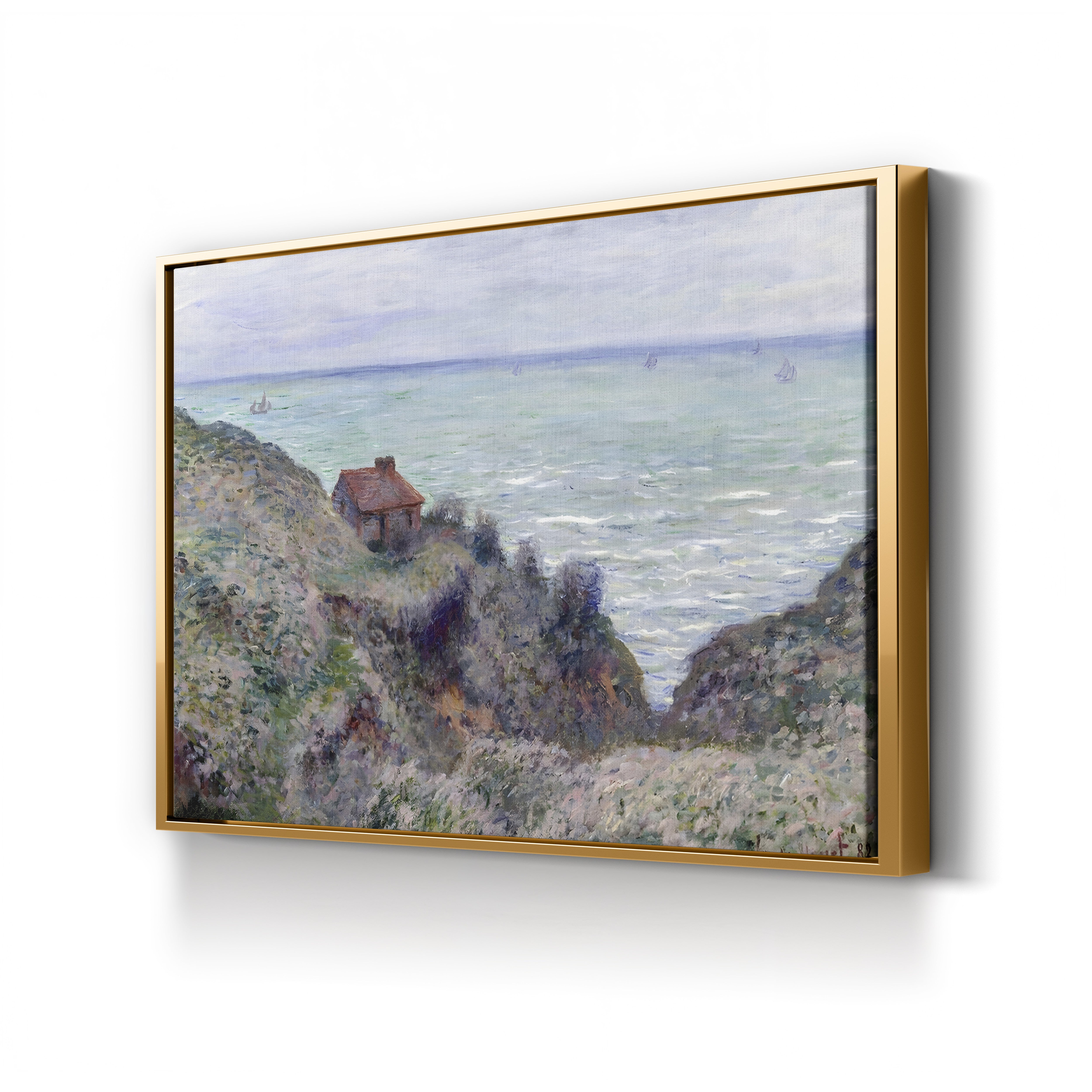 Cabin of the Customs Watch – Claude Monet Wall Art | Impressionist Norman Clifftop Canvas Print