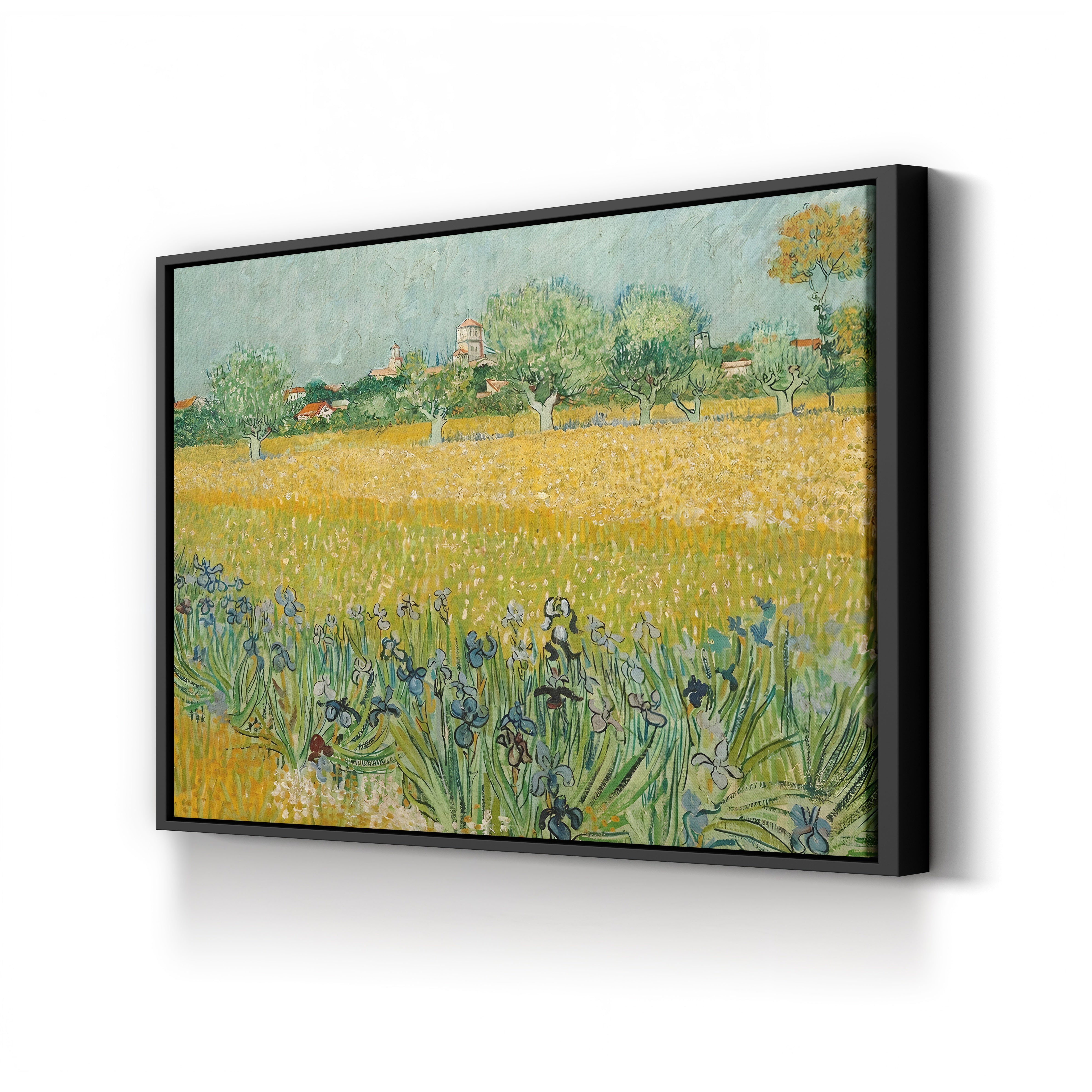 Field with Irises Near Arles – Vincent van Gogh Wall Art | Post-Impressionist Landscape Canvas Print