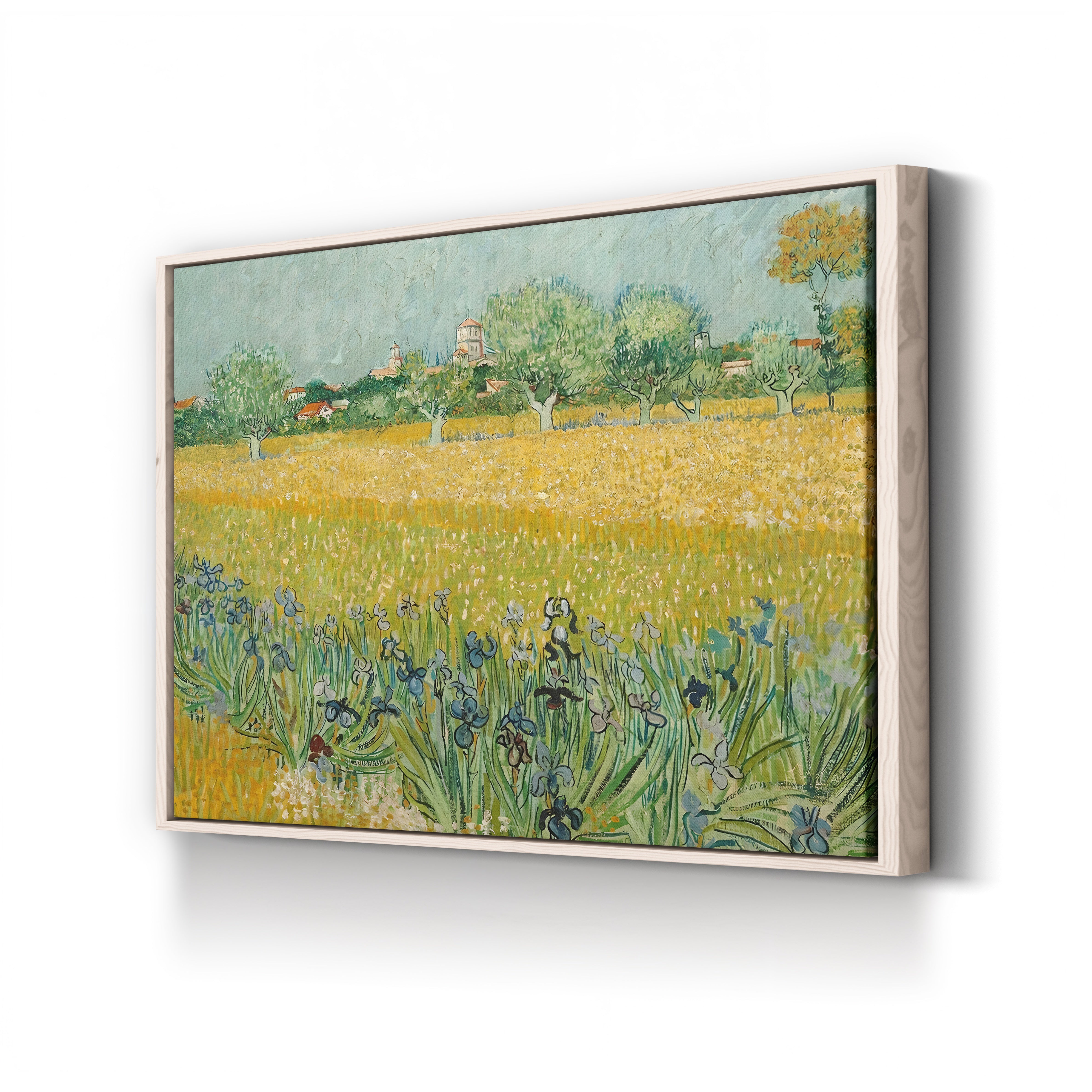 Field with Irises Near Arles – Vincent van Gogh Wall Art | Post-Impressionist Landscape Canvas Print