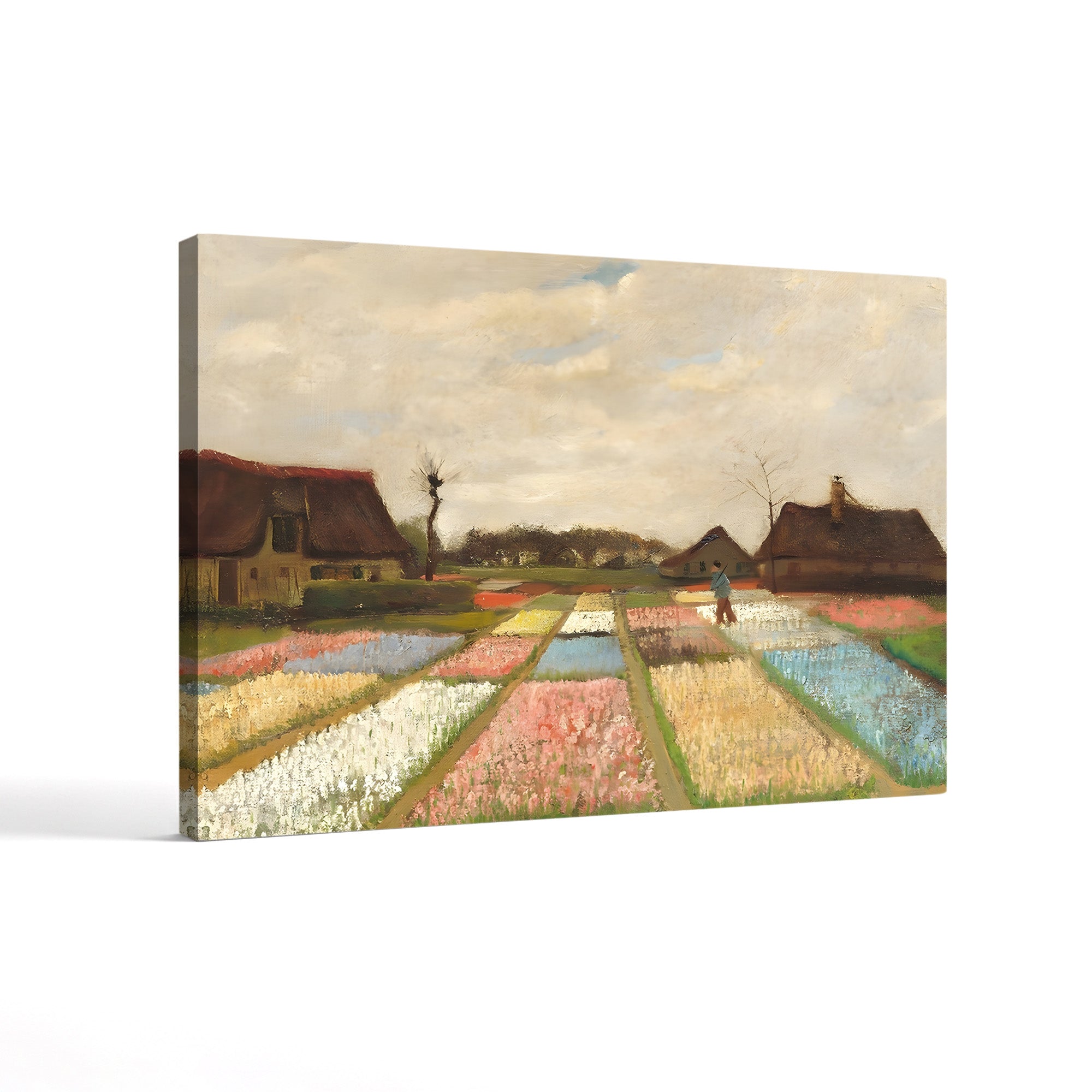 Flower Beds in Holland, 1883 – Vincent van Gogh Wall Art | Early Dutch Landscape Canvas Print