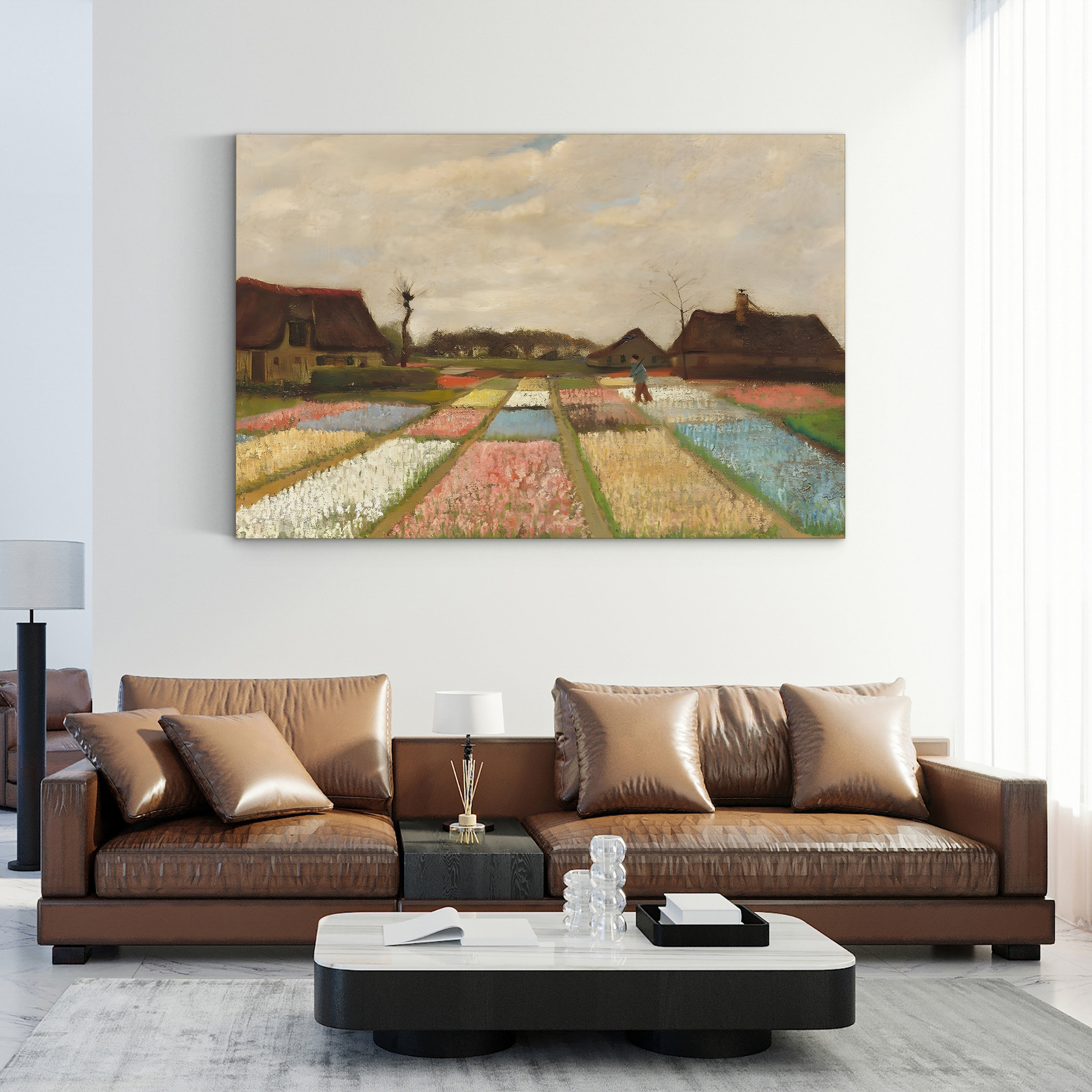 Flower Beds in Holland, 1883 – Vincent van Gogh Wall Art | Early Dutch Landscape Canvas Print