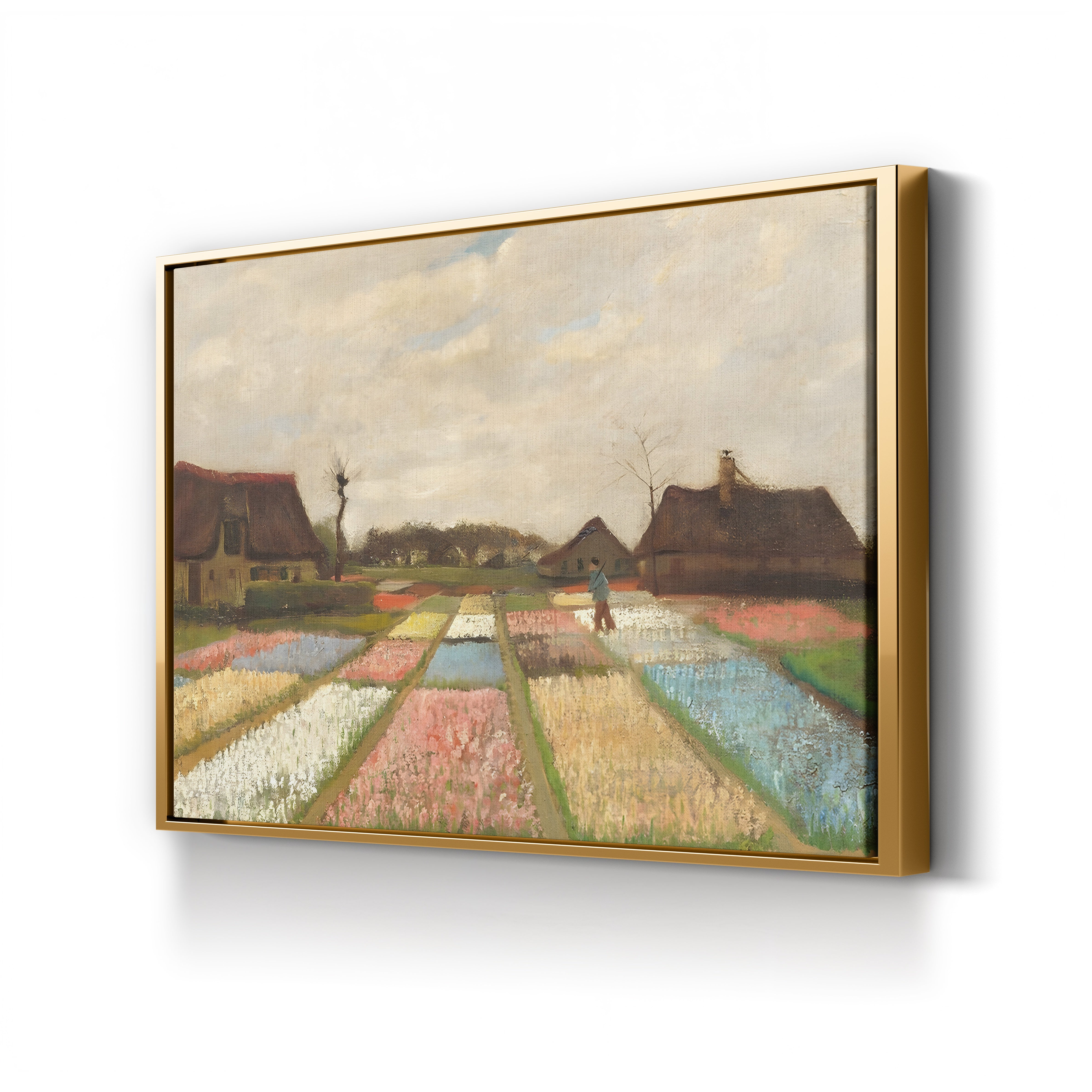 Flower Beds in Holland, 1883 – Vincent van Gogh Wall Art | Early Dutch Landscape Canvas Print