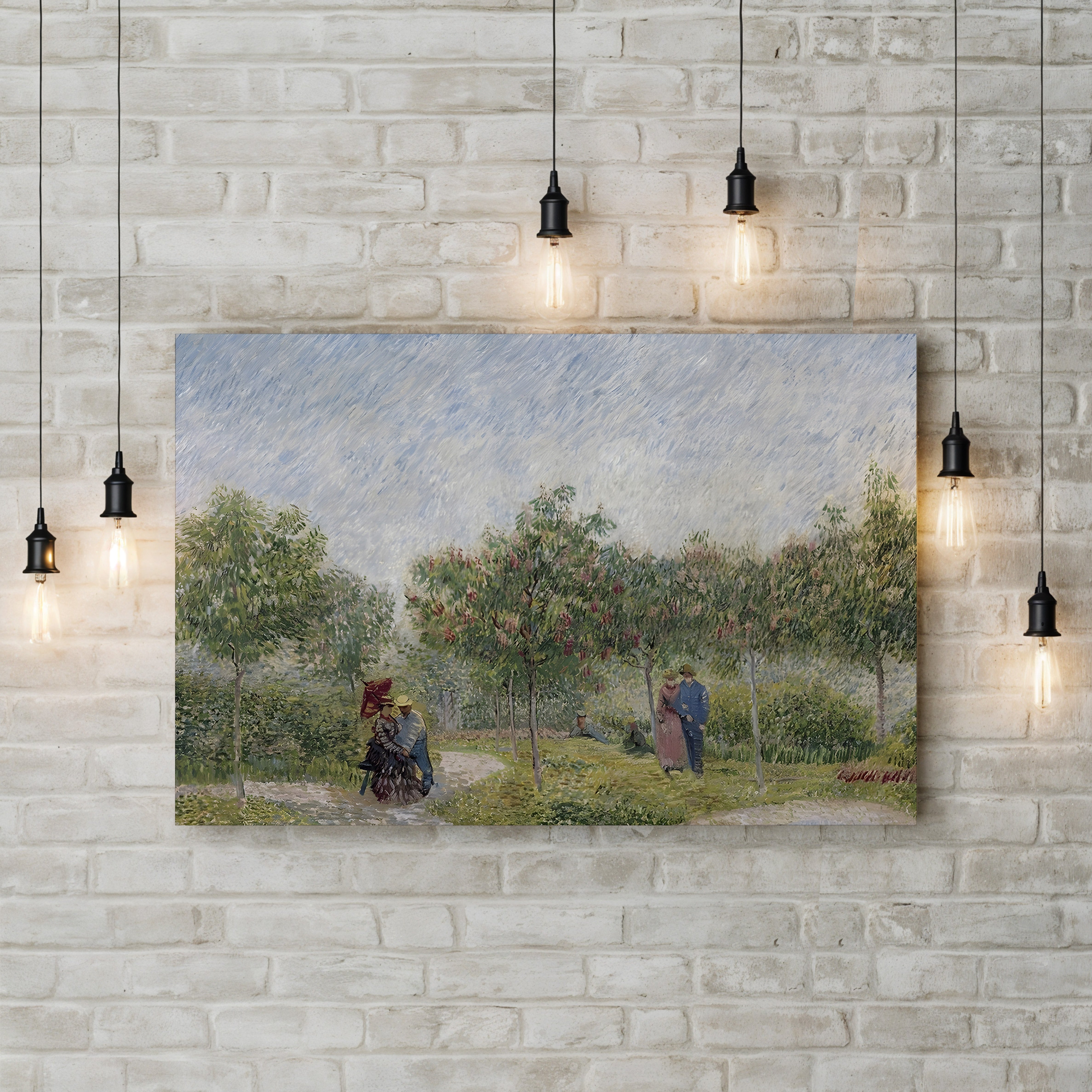 Garden in Montmartre with Lovers, Paris, 1887 – Vincent van Gogh Wall Art | Post-Impressionist Paris Canvas Print
