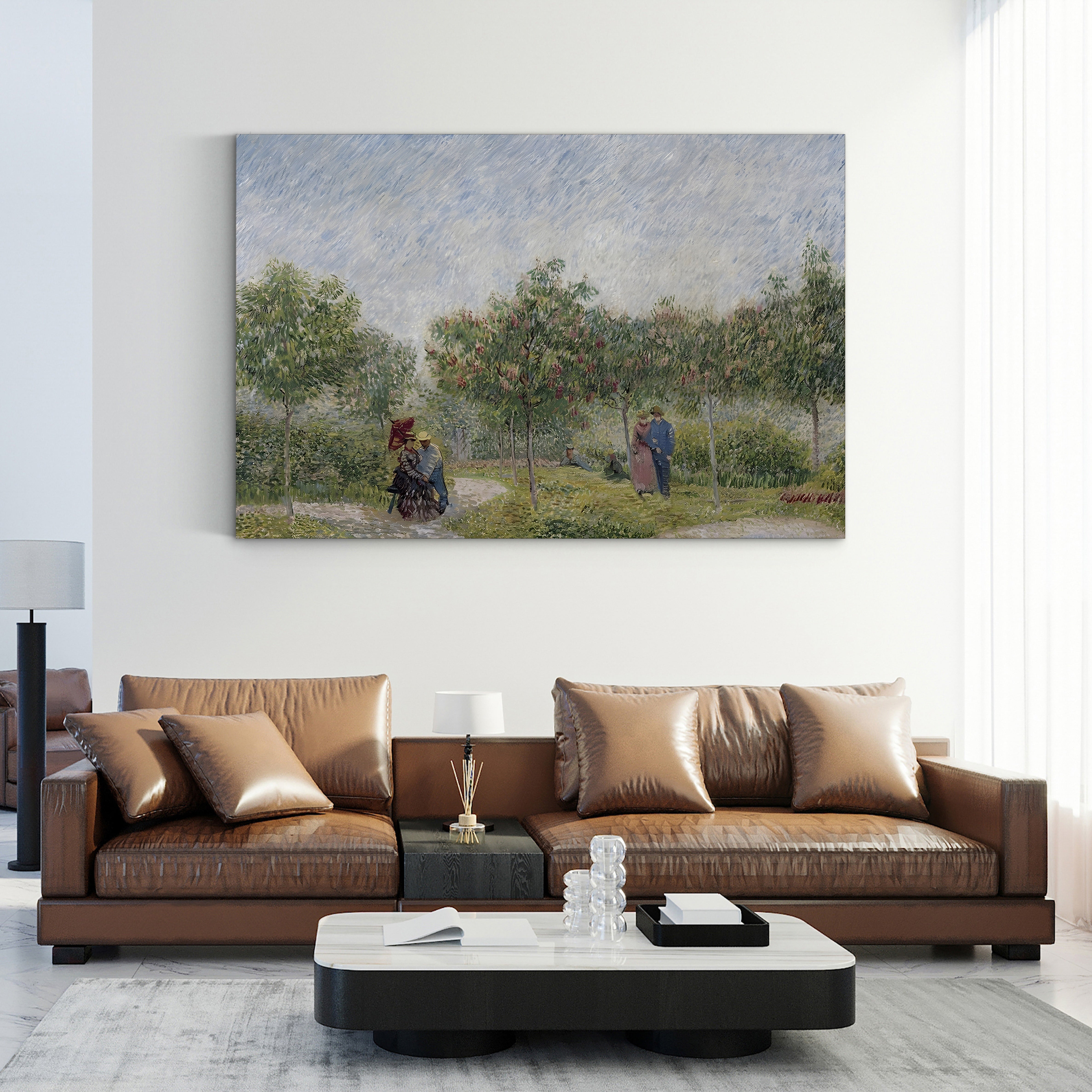 Garden in Montmartre with Lovers, Paris, 1887 – Vincent van Gogh Wall Art | Post-Impressionist Paris Canvas Print