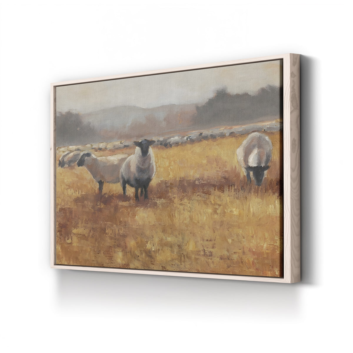 Grazing at Sunset I by Ethan Harper canvas print in natural wood frame