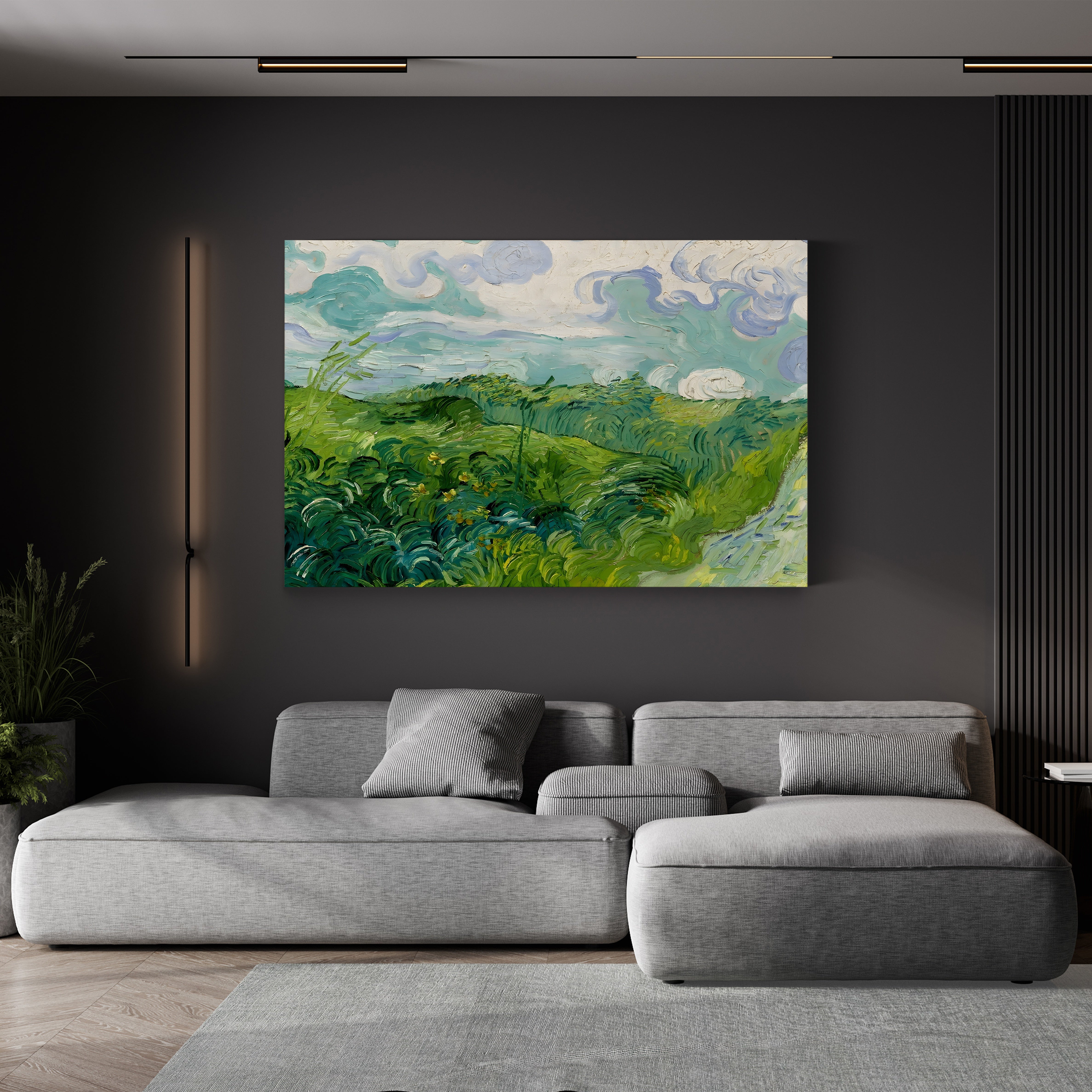 Green Wheat Fields, Auvers – Vincent van Gogh Wall Art | Post-Impressionist Landscape Canvas Print