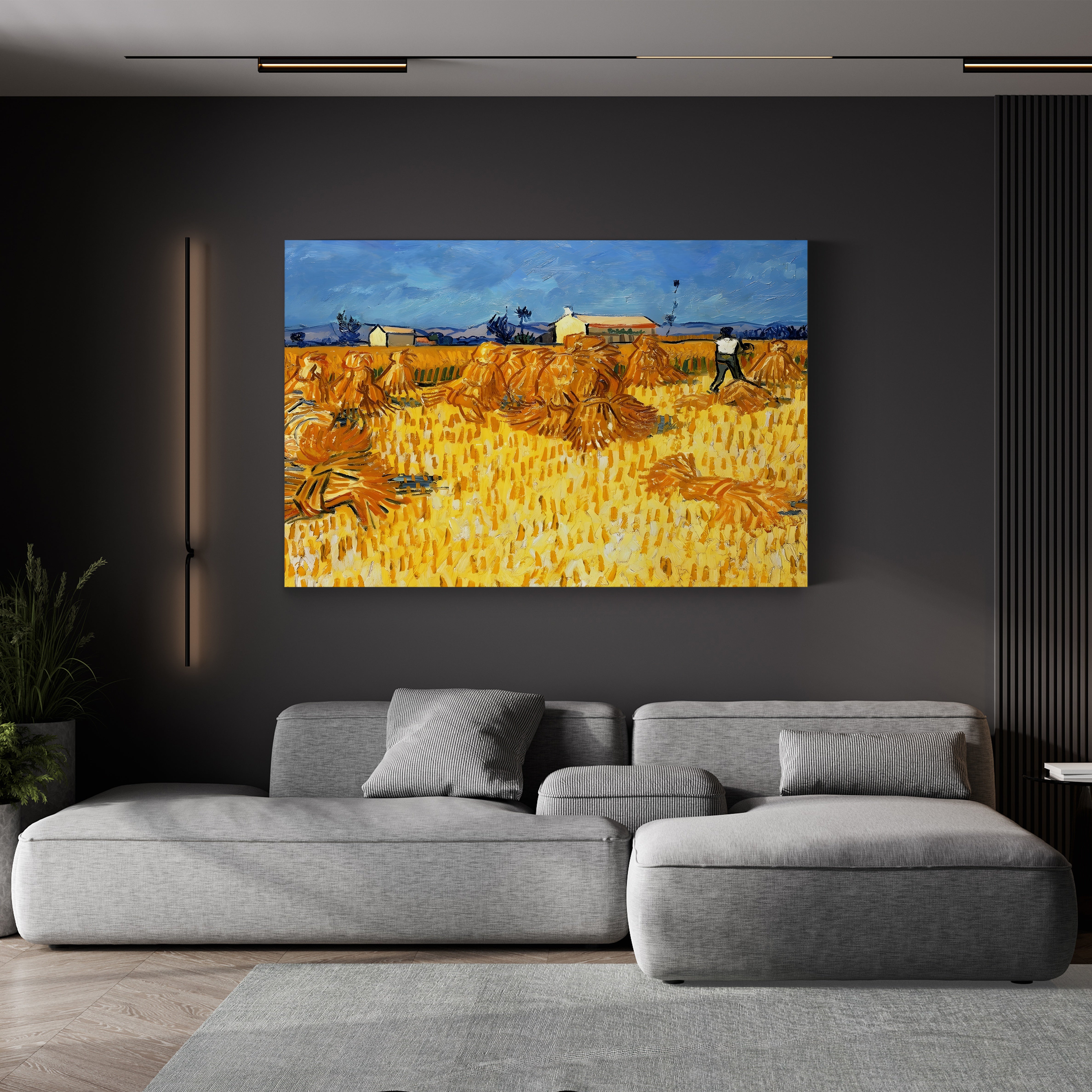 Harvest in Provence, June 1888 – Vincent van Gogh Wall Art | Post-Impressionist Landscape Canvas Print