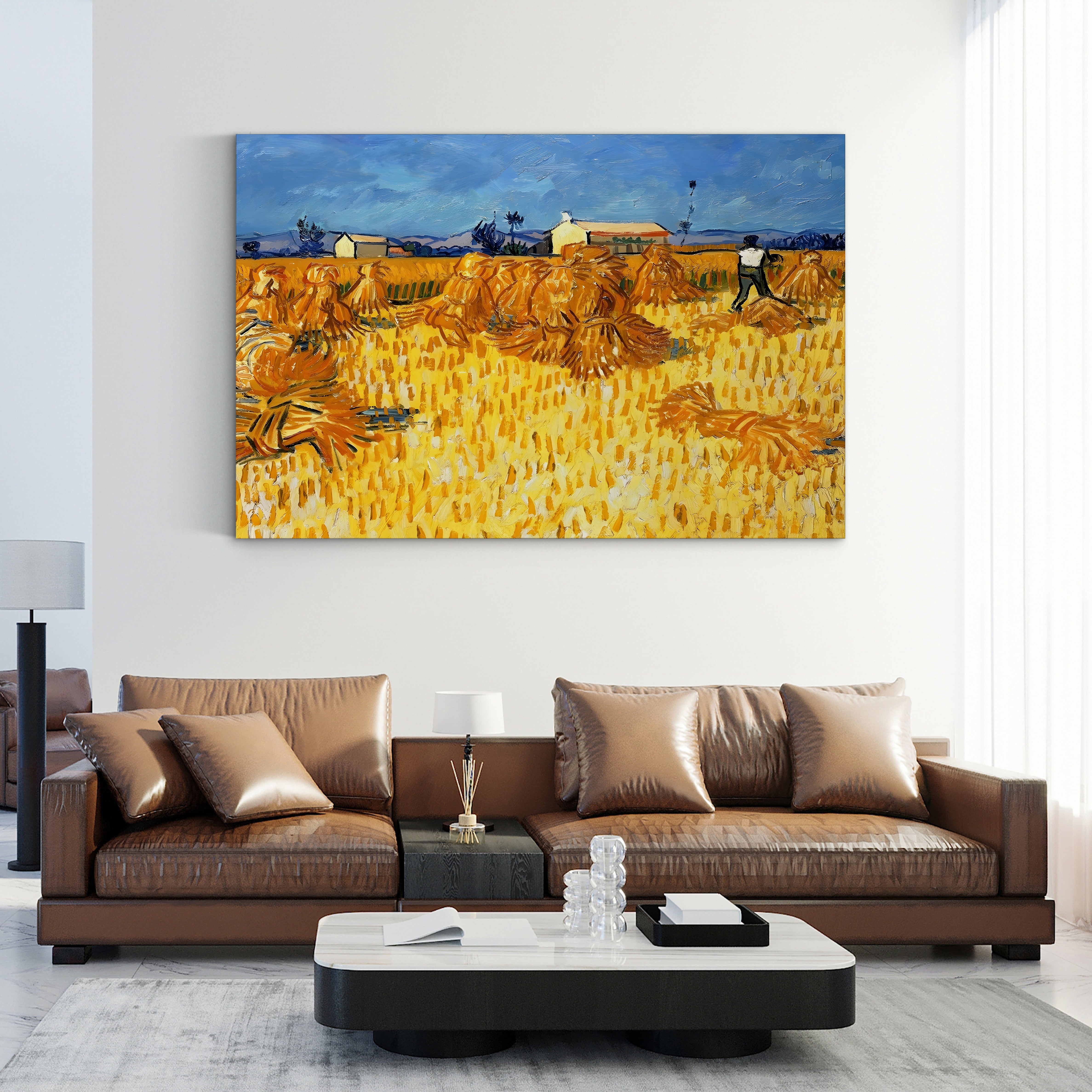 Harvest in Provence, June 1888 – Vincent van Gogh Wall Art | Post-Impressionist Landscape Canvas Print