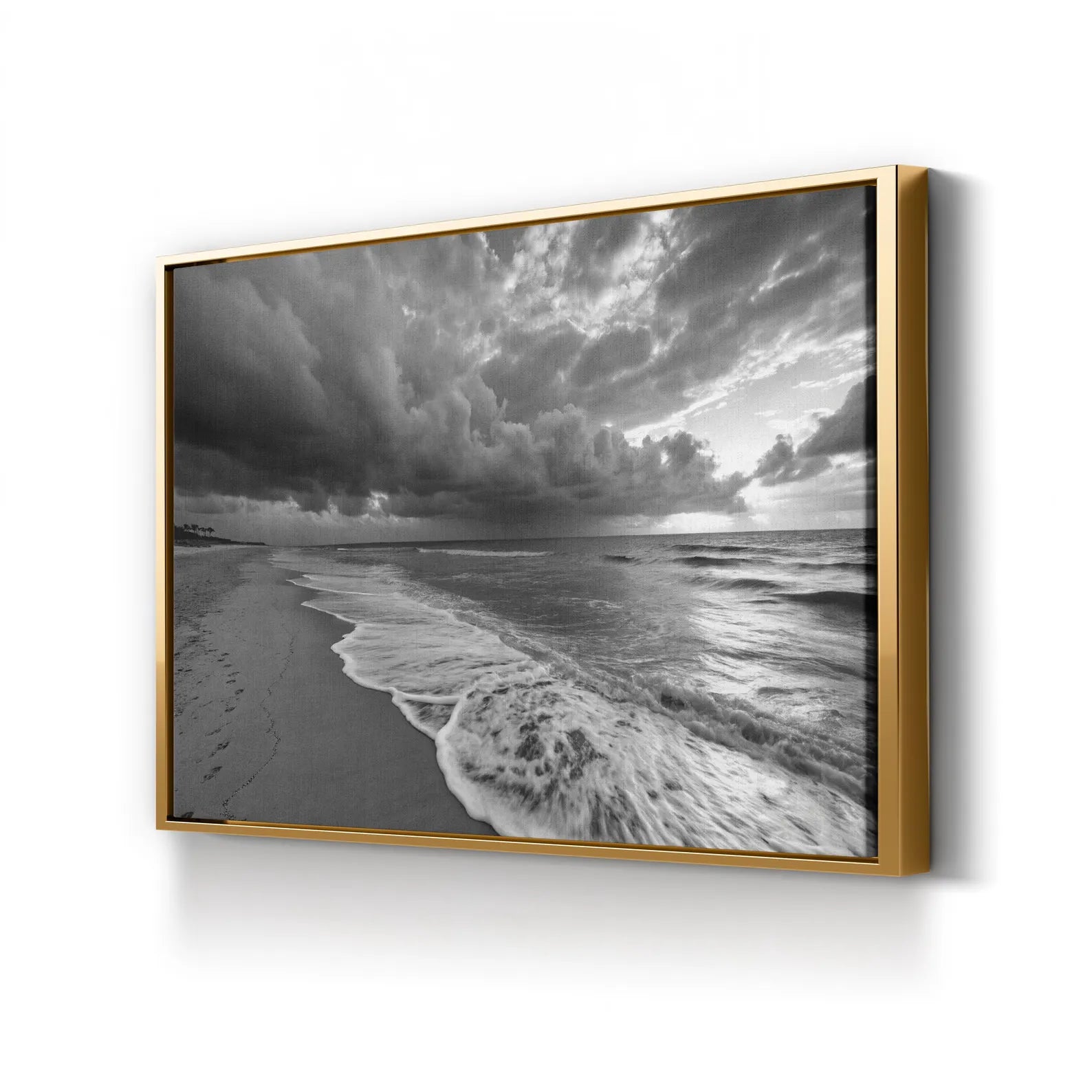 Bali Beach Ocean Wave – Vintage Photography Wall Art | Black & White Coastal Canvas Print