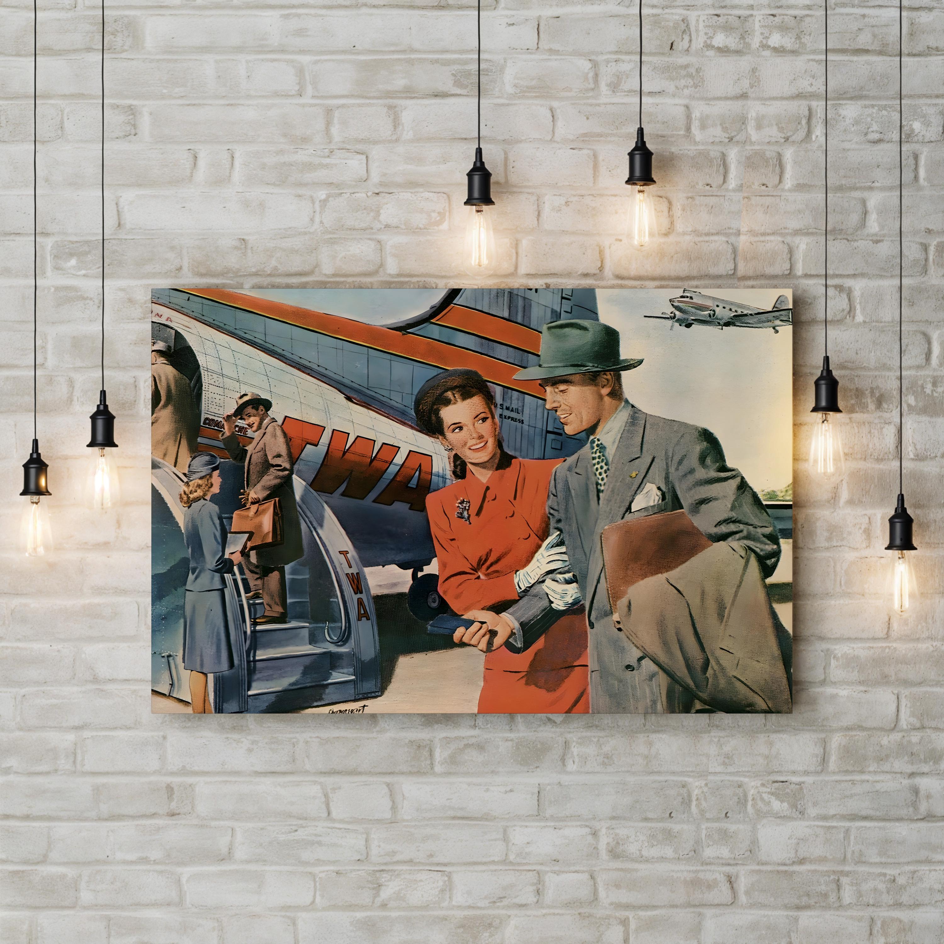 1940s USA TWA Magazine Advert (Detail) Wall Art — Vintage Mid-Century Aviation Print