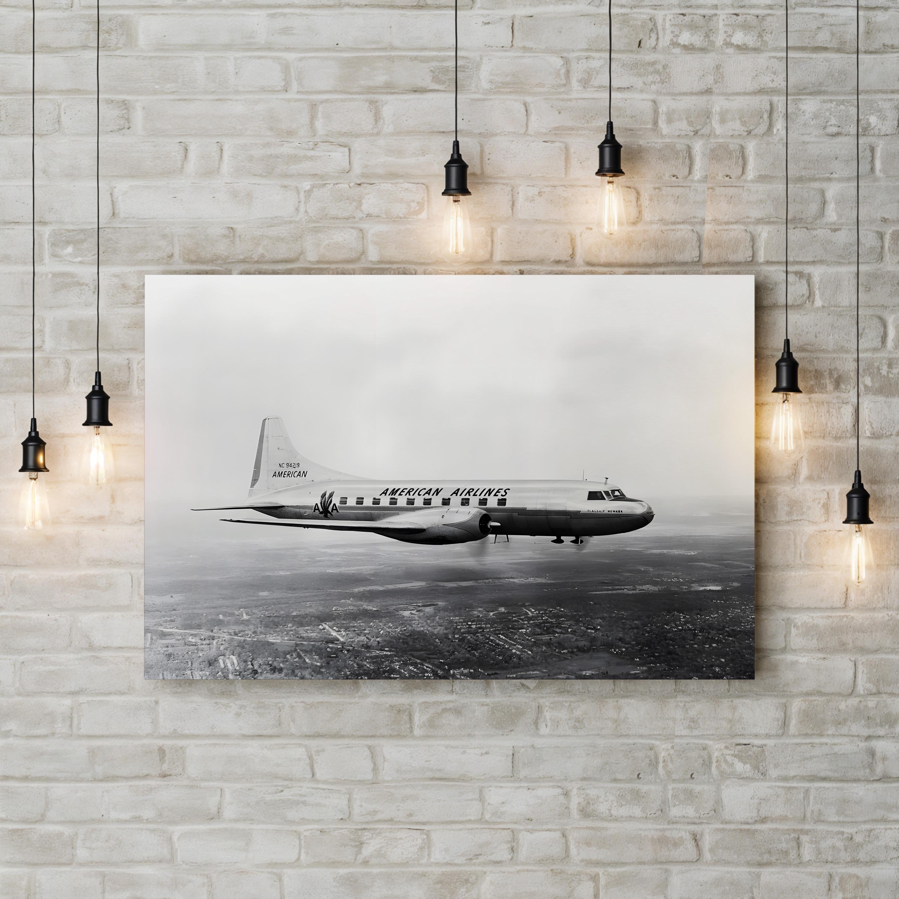 American Airlines Convair, 1950s – Vintage Photography Wall Art | Vintage Aviation Canvas Print