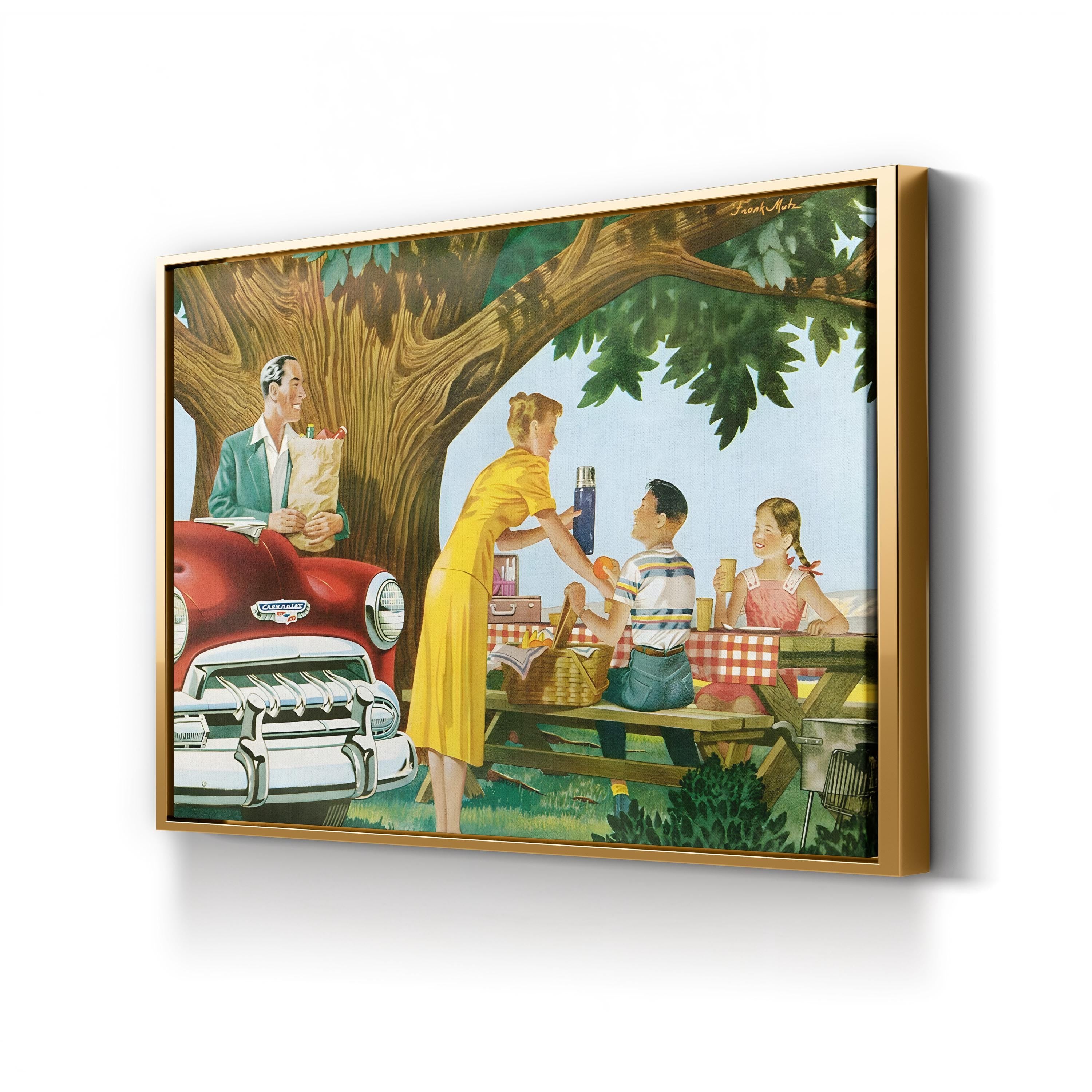 1950s Chrysler Automobile Ad – Period Advertisement Wall Art | Vintage Automotive Canvas Print