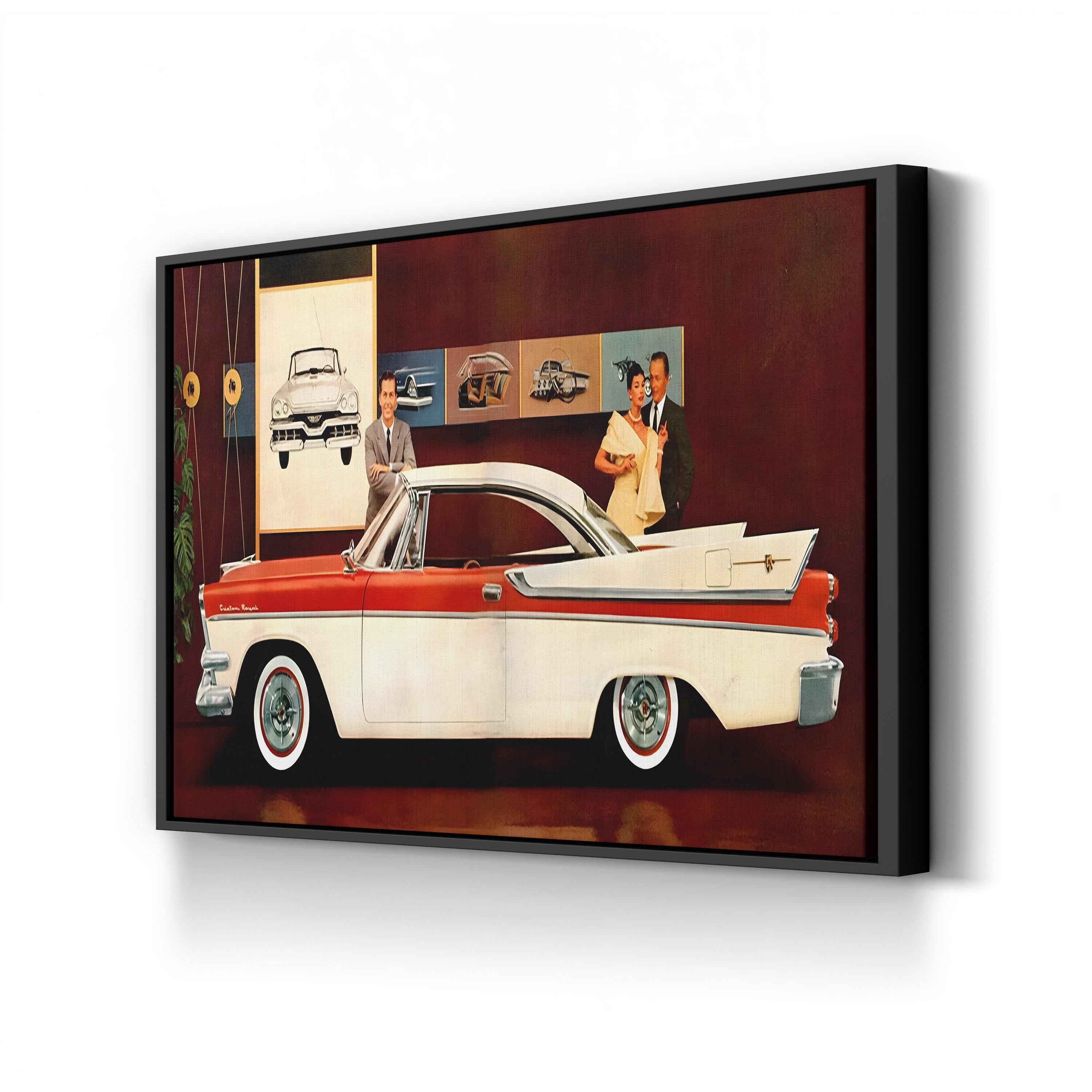 Vintage 1950s Plymouth Car Canvas Print: Classic American Automotive Advertisement