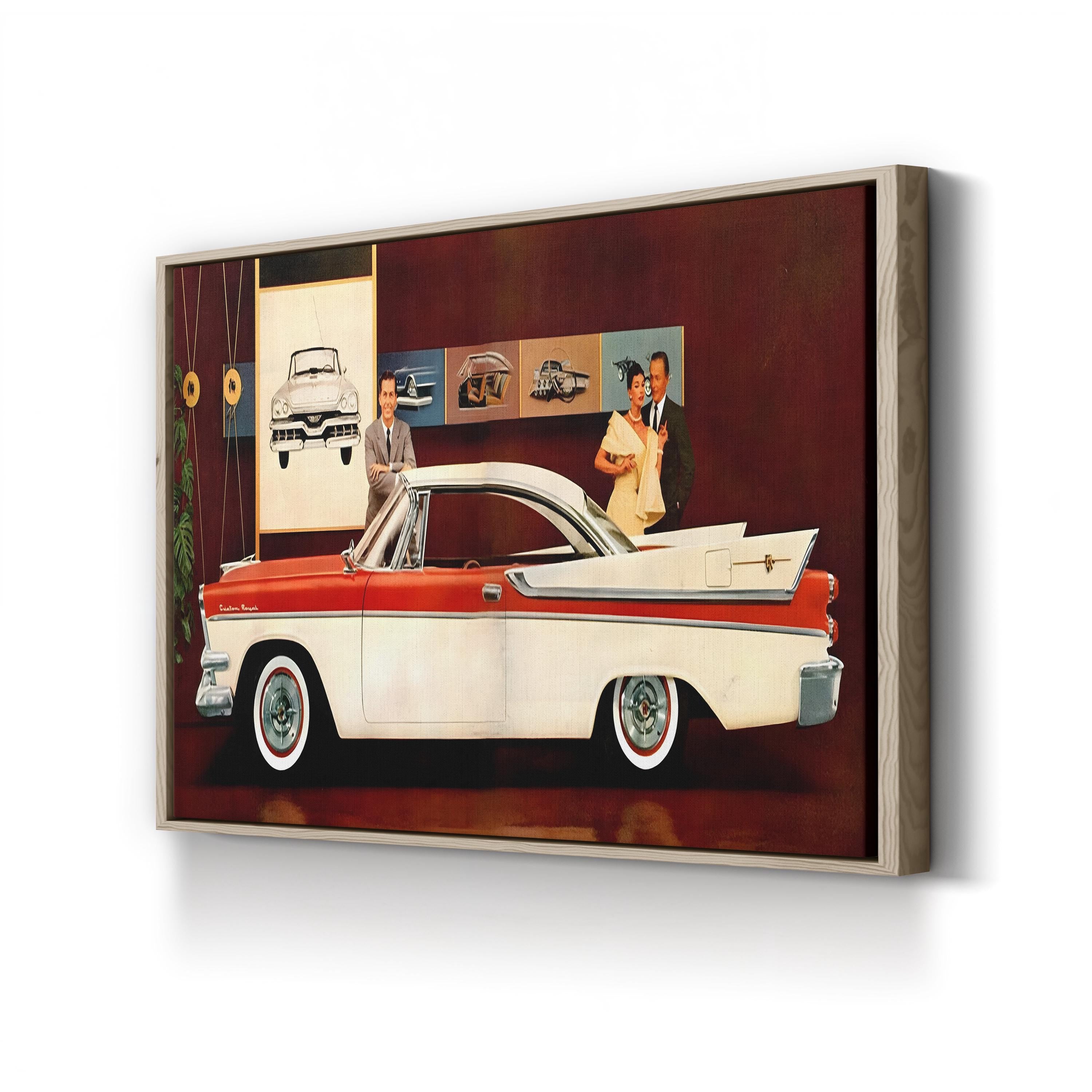 Vintage 1950s Plymouth Car Canvas Print: Classic American Automotive Advertisement