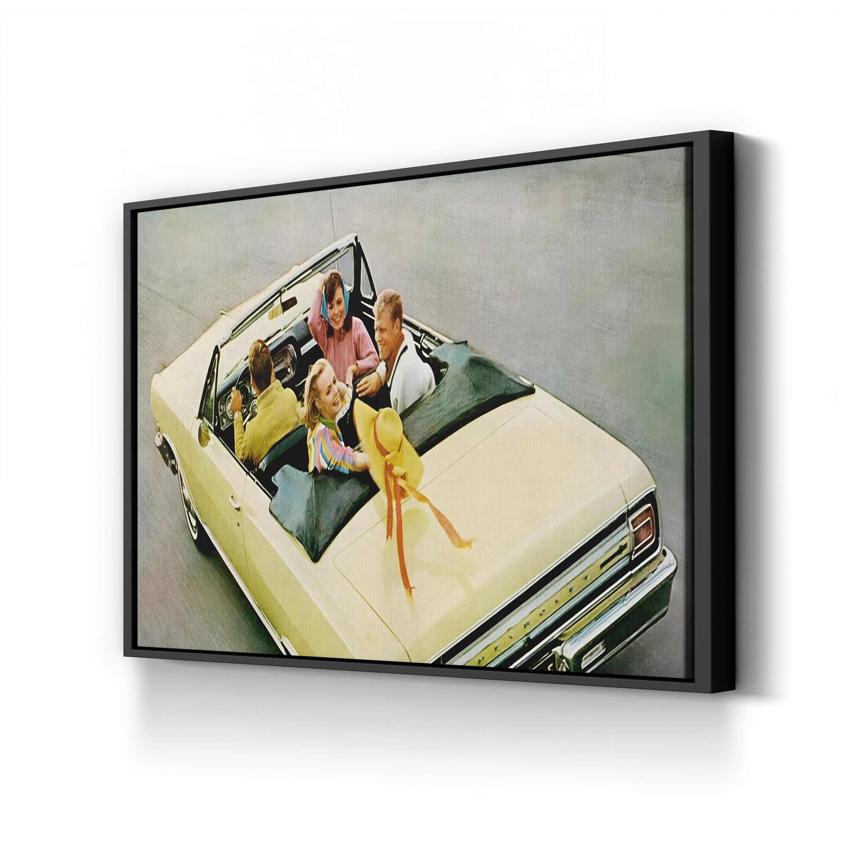 1960s Chevy Convertible Magazine Advert – Period Advertisement Wall Art | Retro Automotive Canvas Print