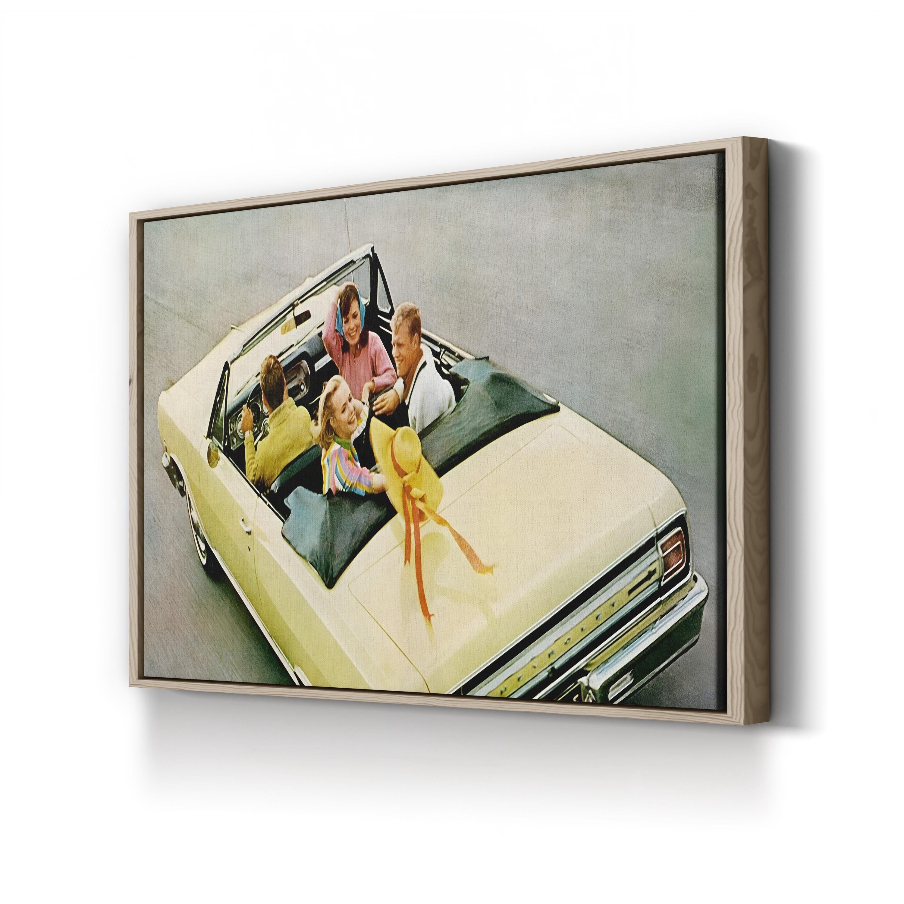 1960s Chevy Convertible Magazine Advert – Period Advertisement Wall Art | Retro Automotive Canvas Print