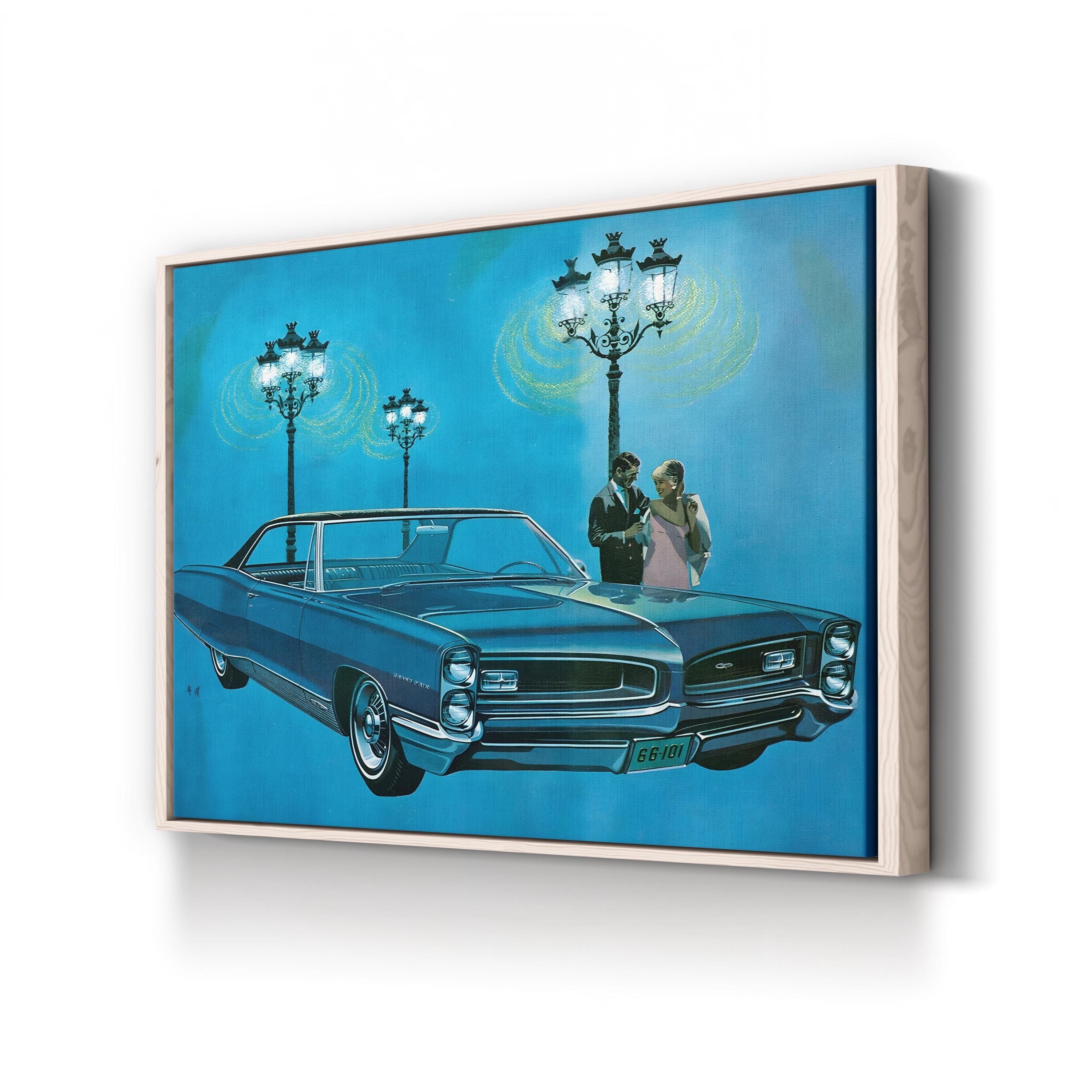 1960s Pontiac Grand Prix Magazine Advert – Period Advertisement Wall Art | Vintage Automotive Canvas Print