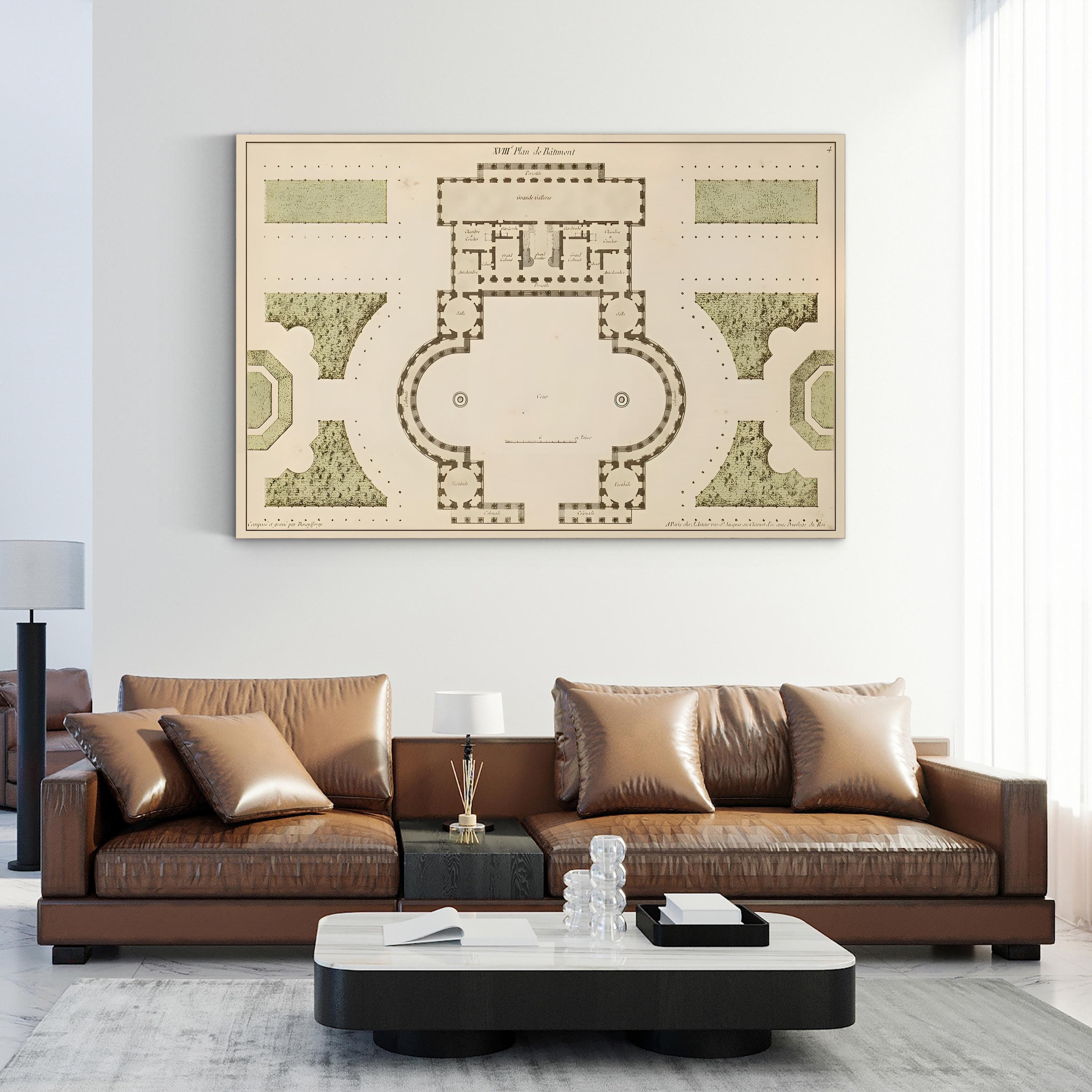 Antique Garden Plan II Wall Art by Jean Deneufforge – Classical Botanical Landscape Design Print