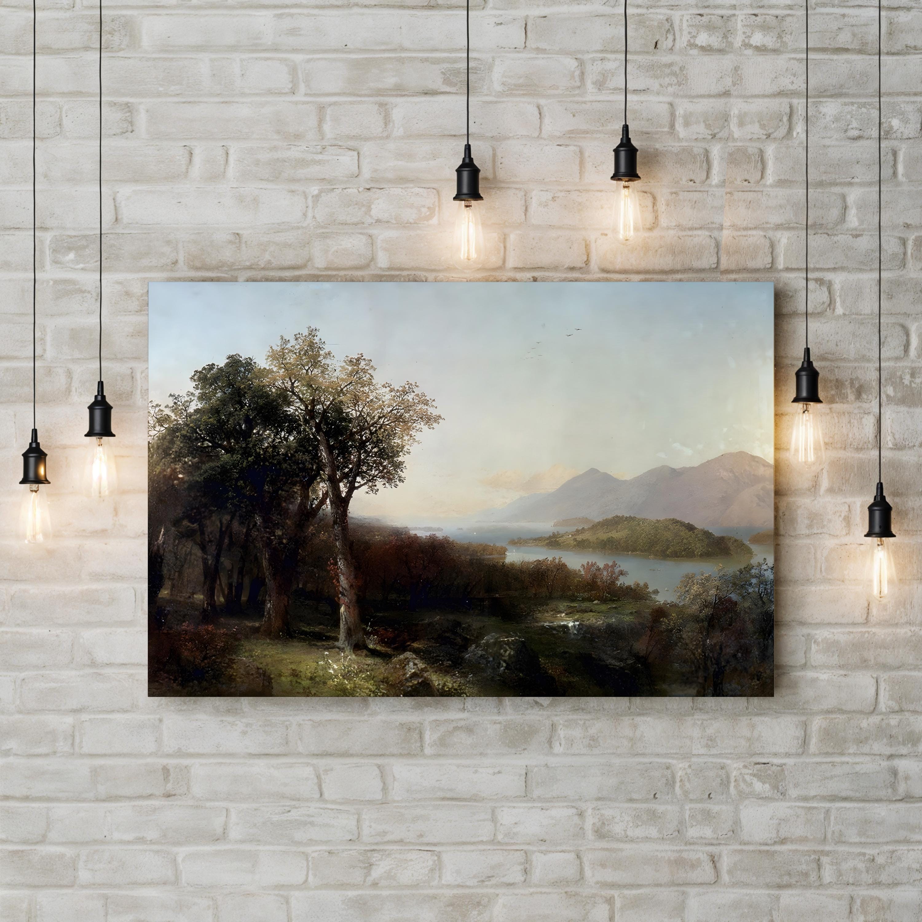 Autumn Afternoon on Lake George (1864) – Framed Hudson River School Landscape Canvas Art by John Frederick Kensett